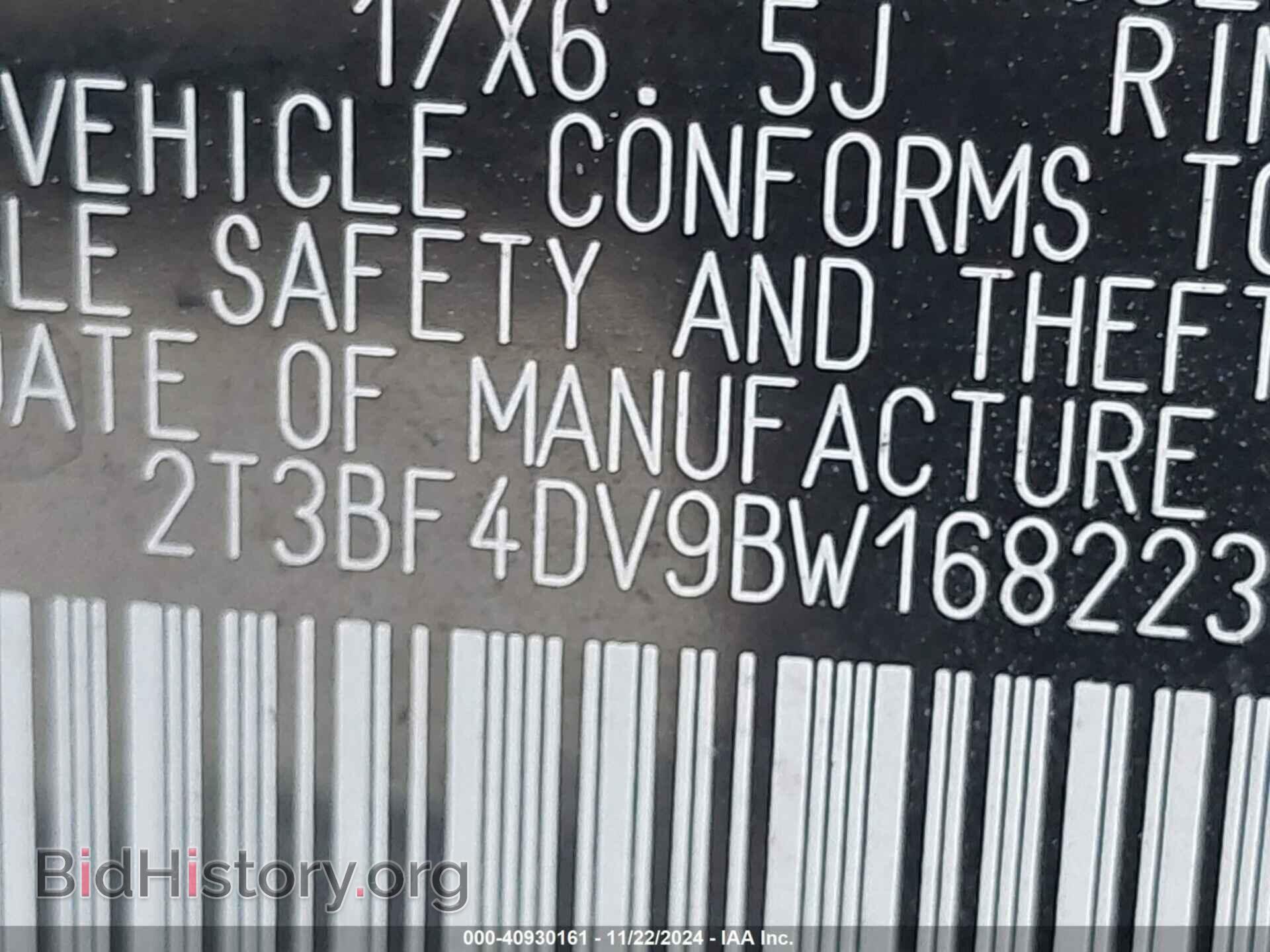 2011 TOYOTA RAV4 - VIN: 2T3BF4DV9BW168223 - Фото 9