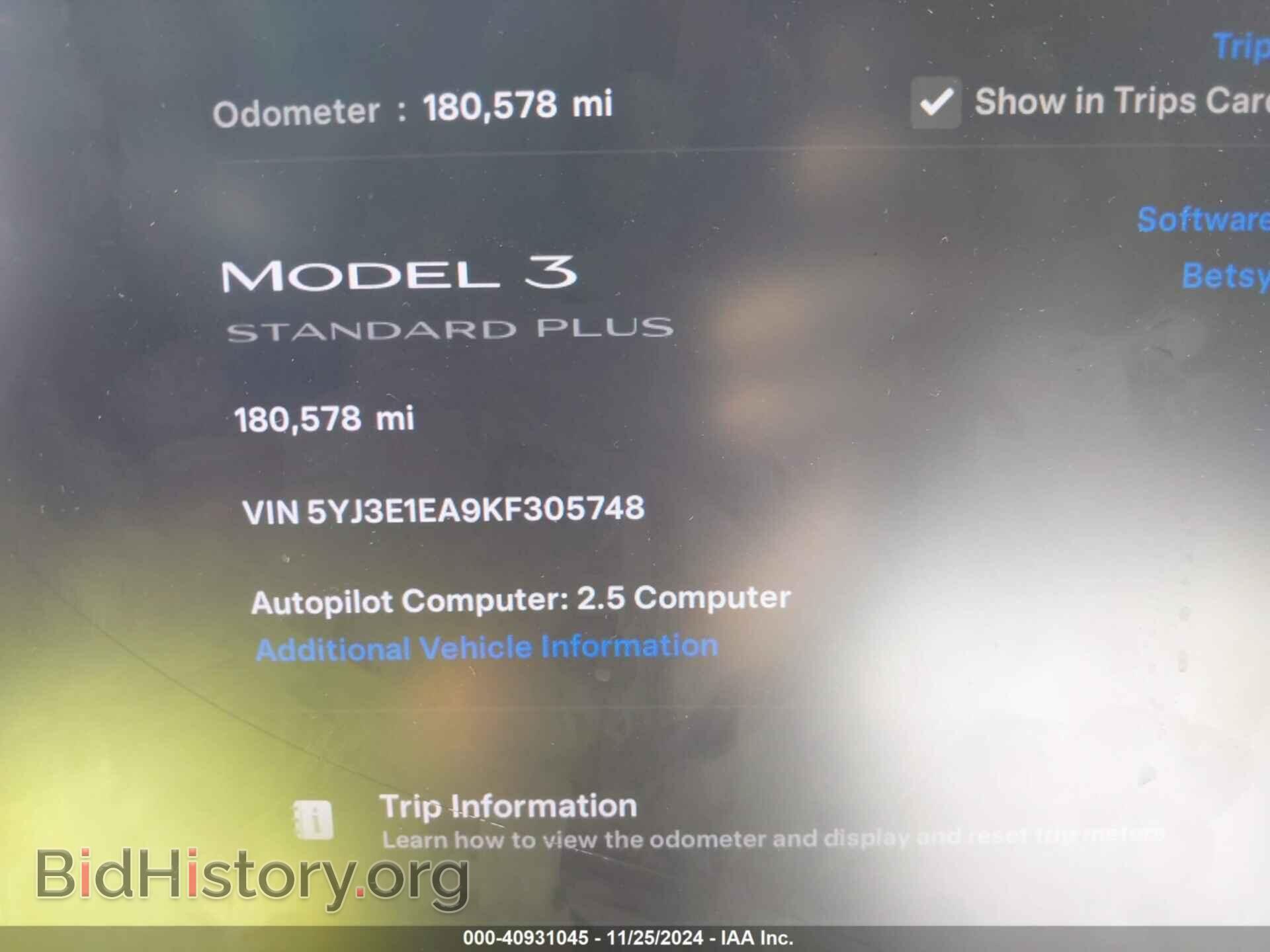 2019 TESLA MODEL 3 - VIN: 5YJ3E1EA9KF305748 - Фото 7