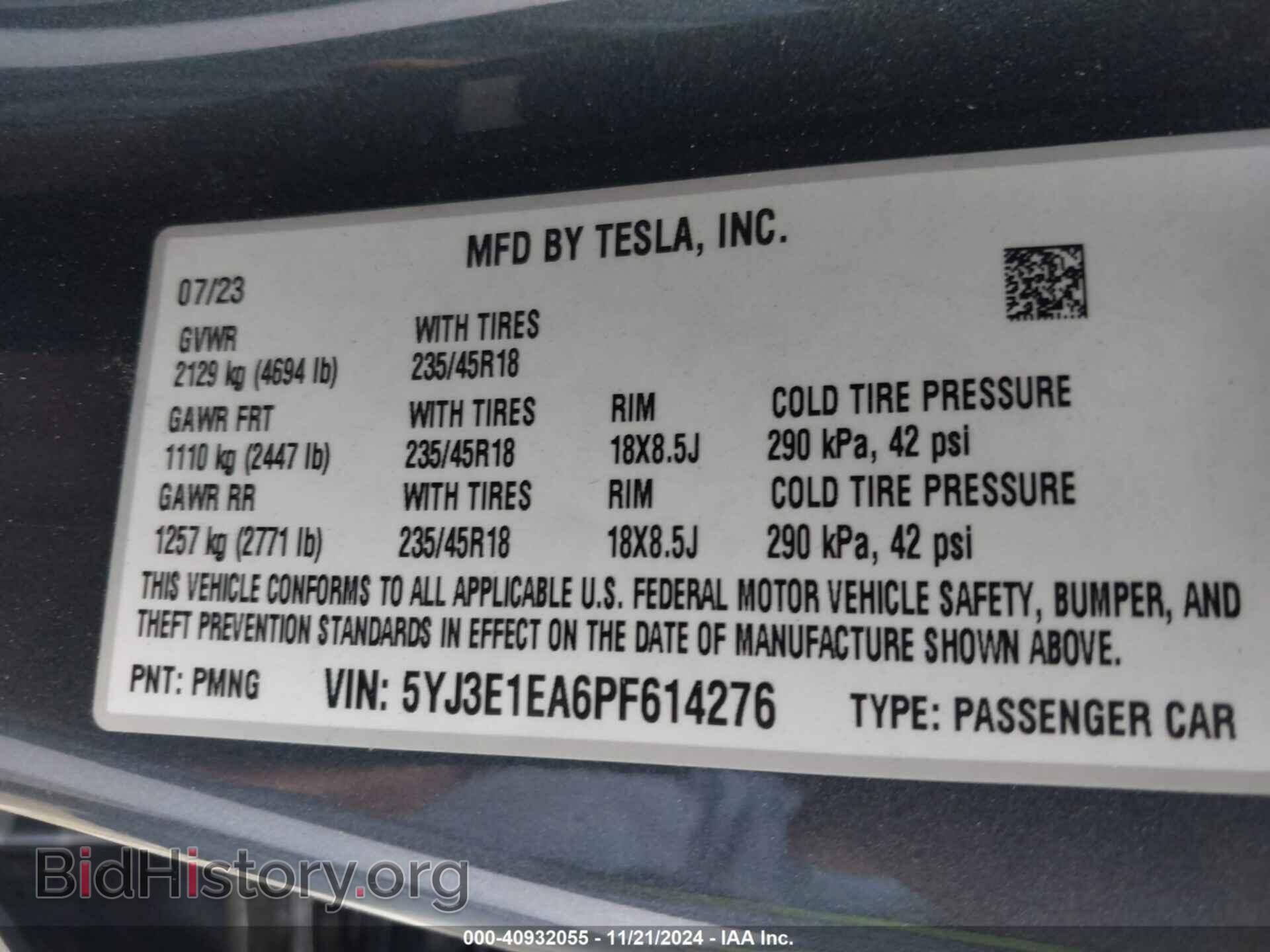 2023 TESLA MODEL 3 - VIN: 5YJ3E1EA6PF614276 - Фото 9