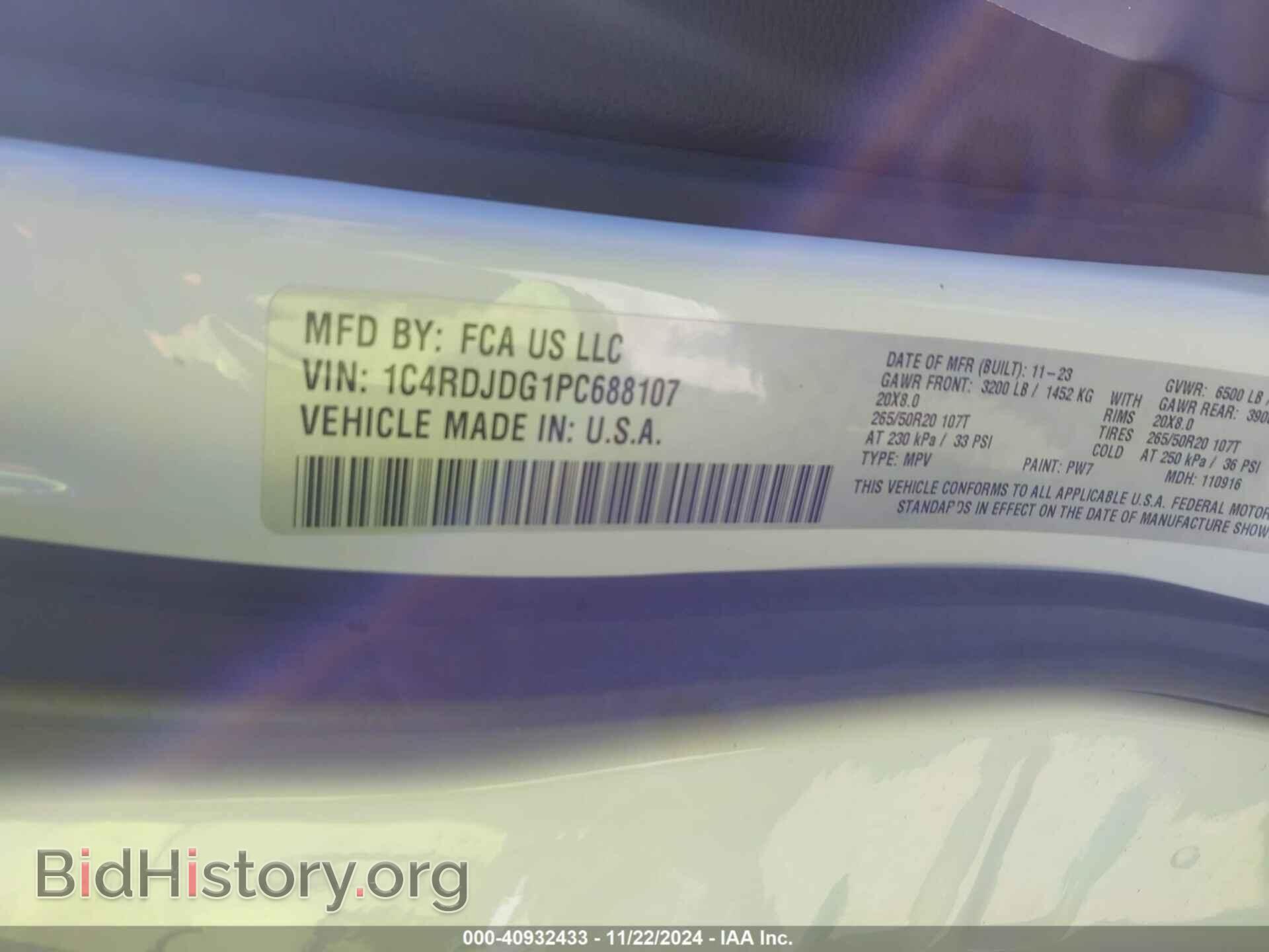 2023 DODGE DURANGO - VIN: 1C4RDJDG1PC688107 - Фото 9
