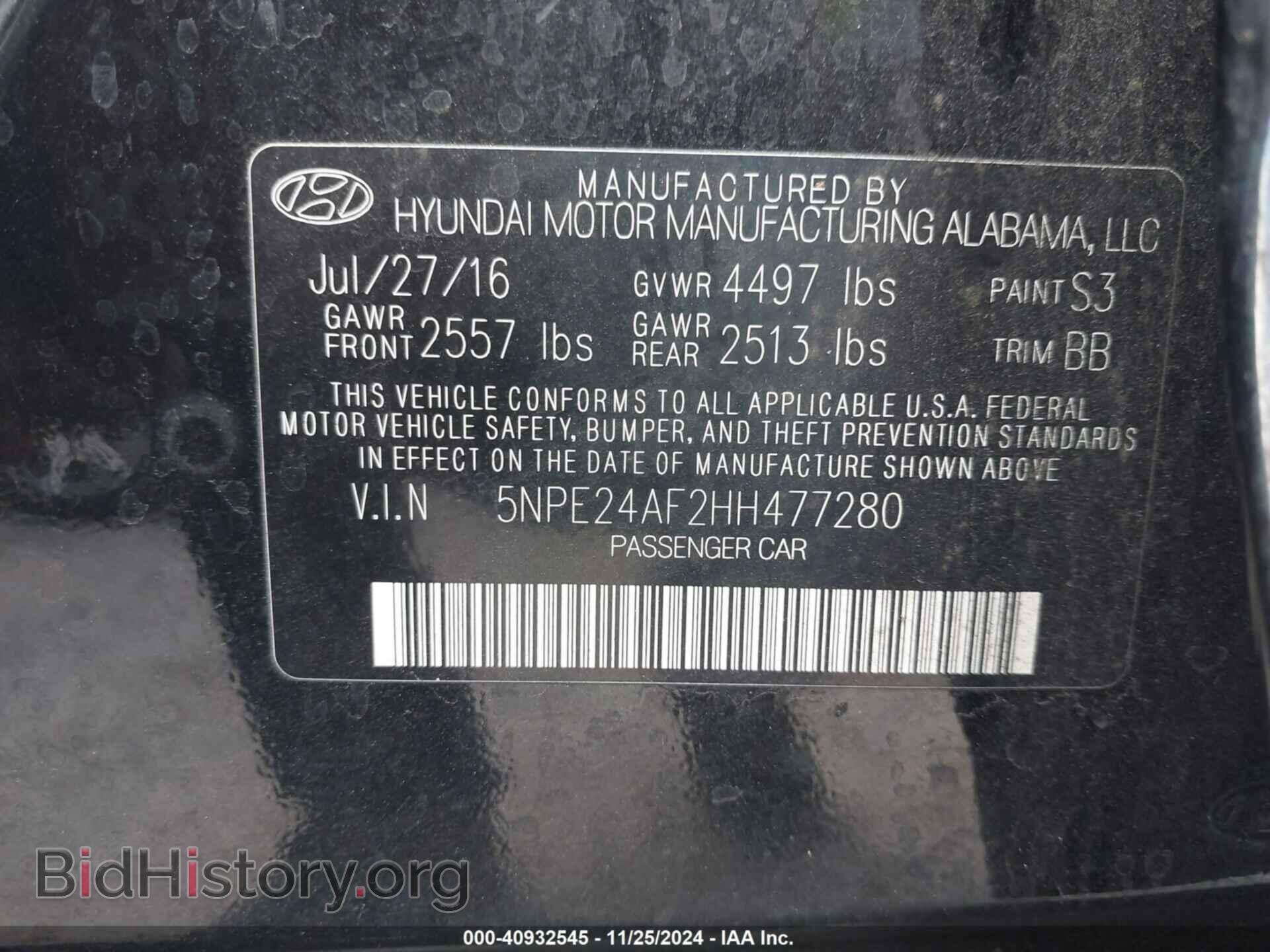 2017 HYUNDAI SONATA - VIN: 5NPE24AF2HH477280 - Фото 9