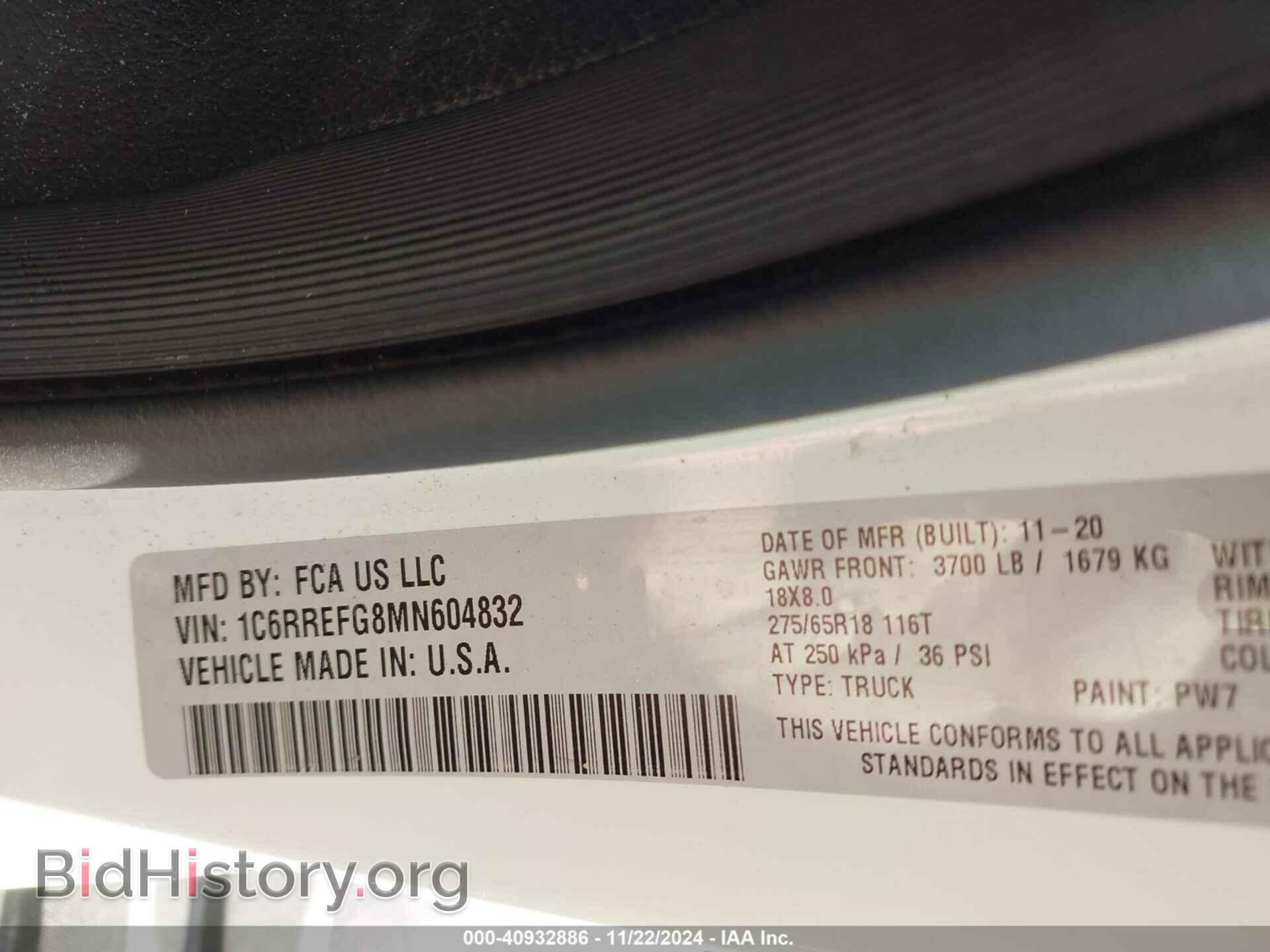 2021 RAM 1500 - VIN: 1C6RREFG8MN604832 - Photo 9