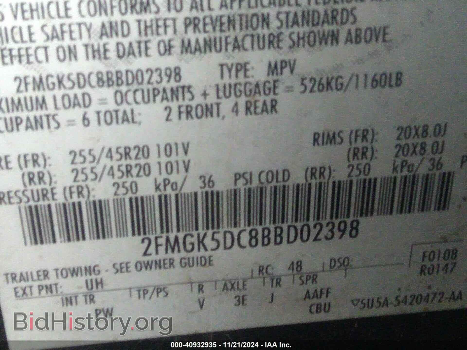2011 FORD FLEX - VIN: 2FMGK5DC8BBD02398 - Photo 9