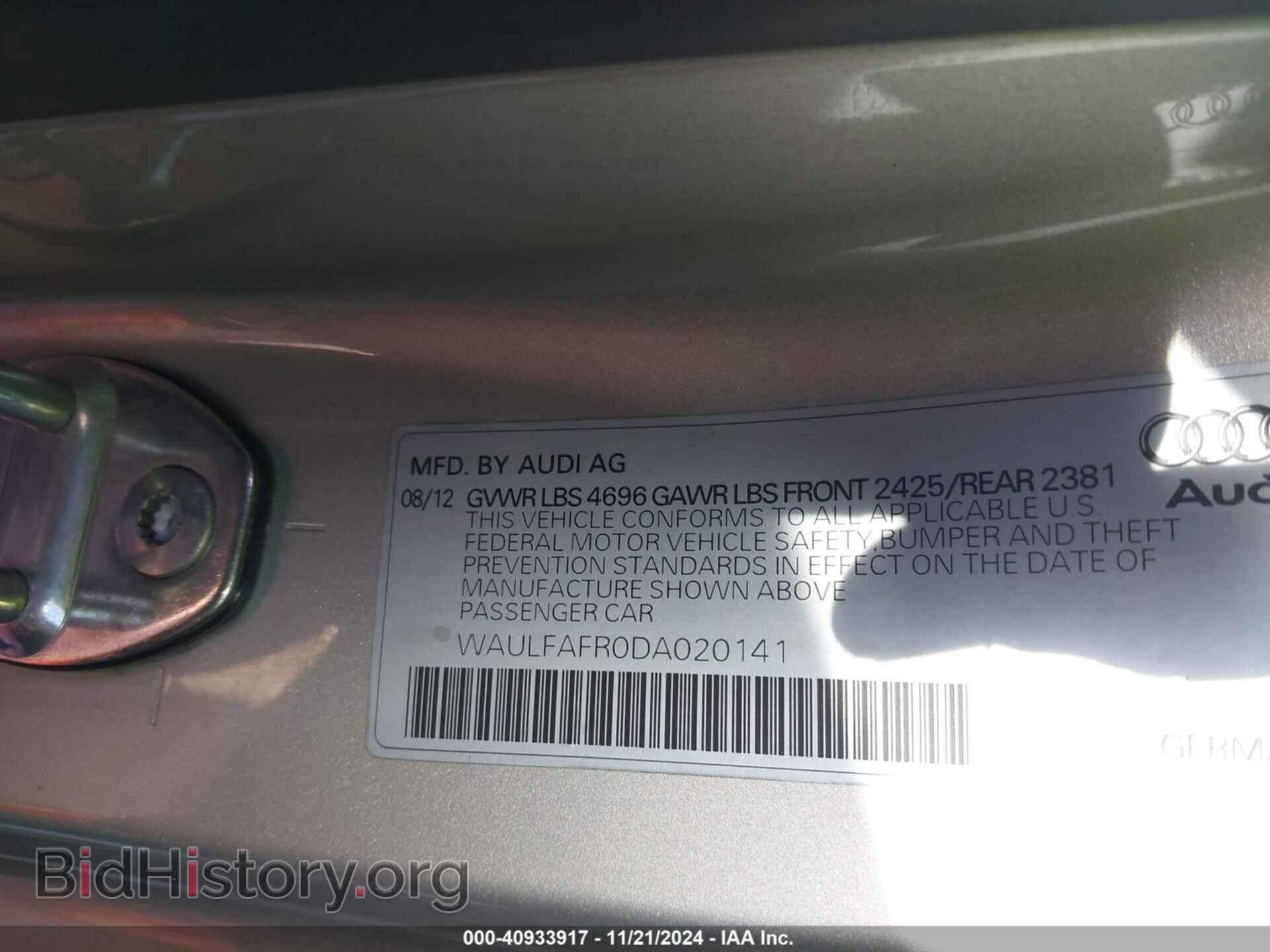2013 AUDI A5 - VIN: WAULFAFR0DA020141 - Фото 9