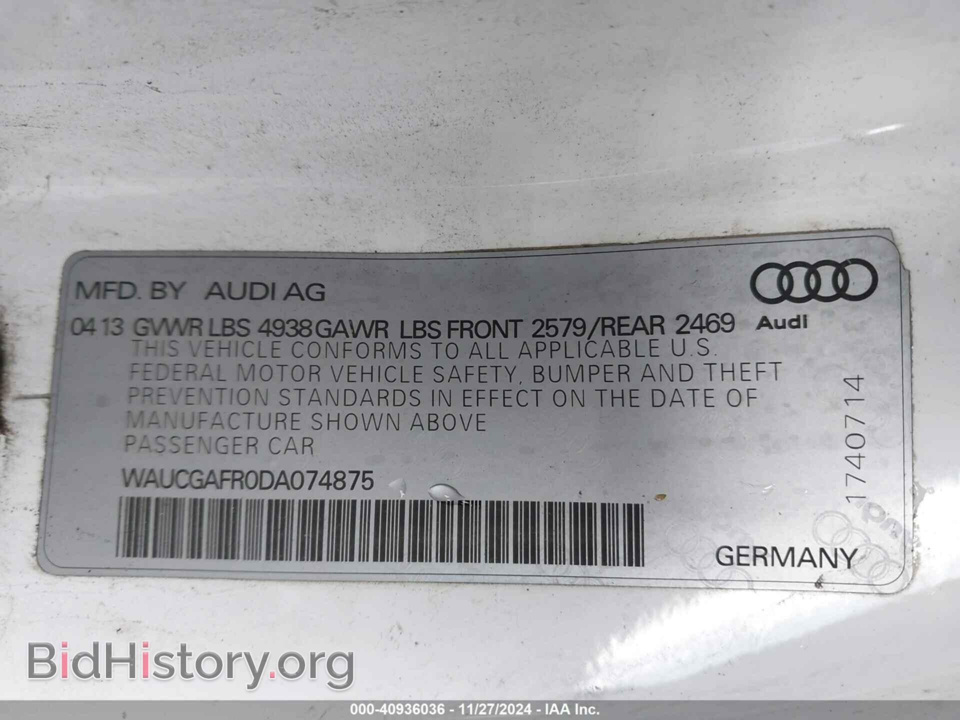 2013 AUDI S5 - VIN: WAUCGAFR0DA074875 - Photo 9