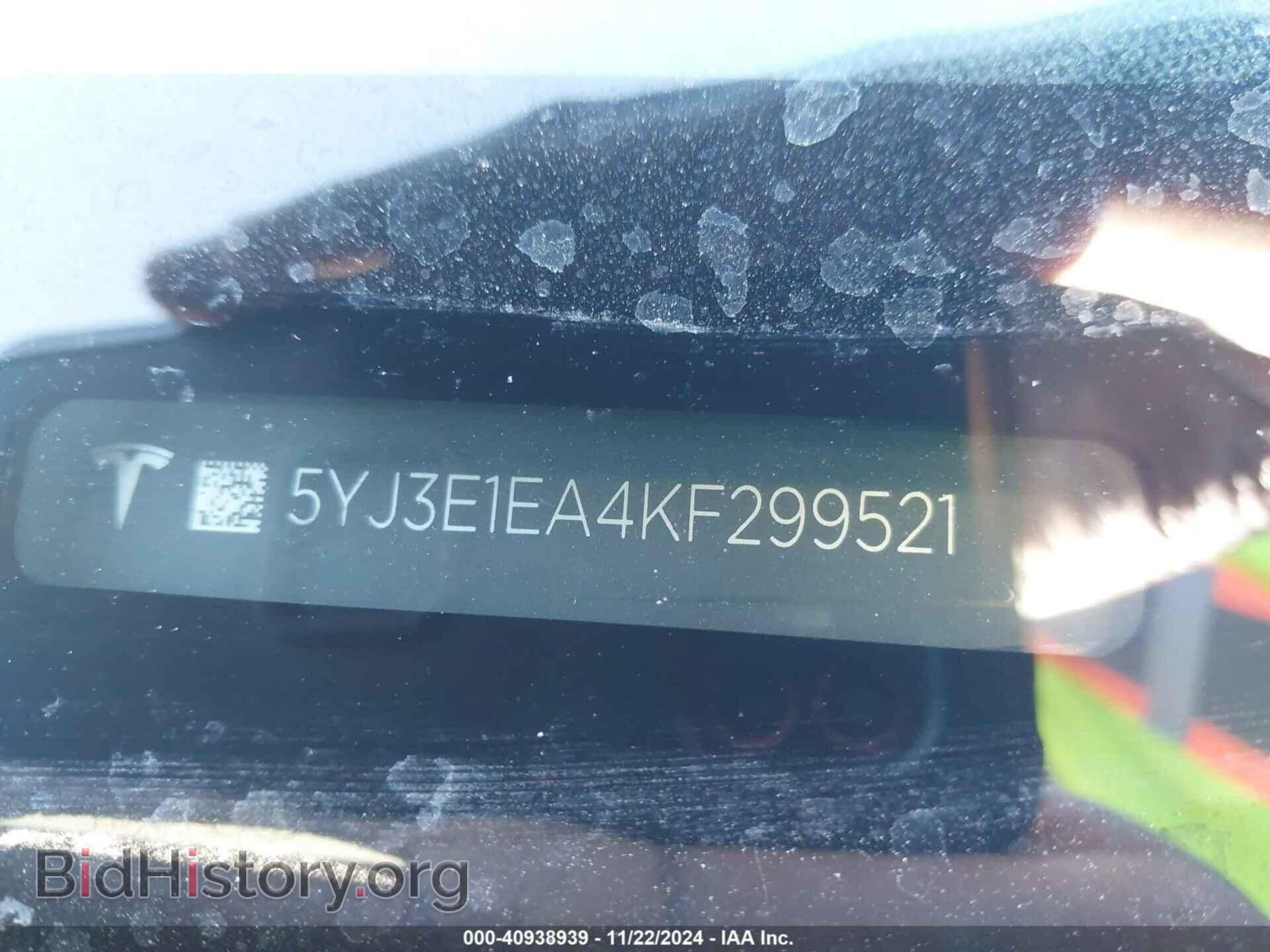 2019 TESLA MODEL 3 - VIN: 5YJ3E1EA4KF299521 - Фото 9