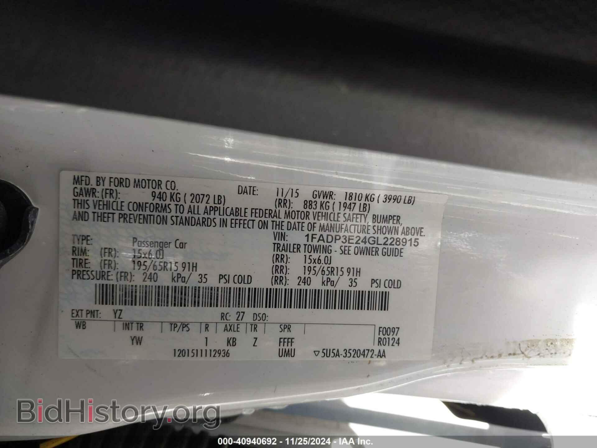 2016 FORD FOCUS - VIN: 1FADP3E24GL228915 - Photo 9