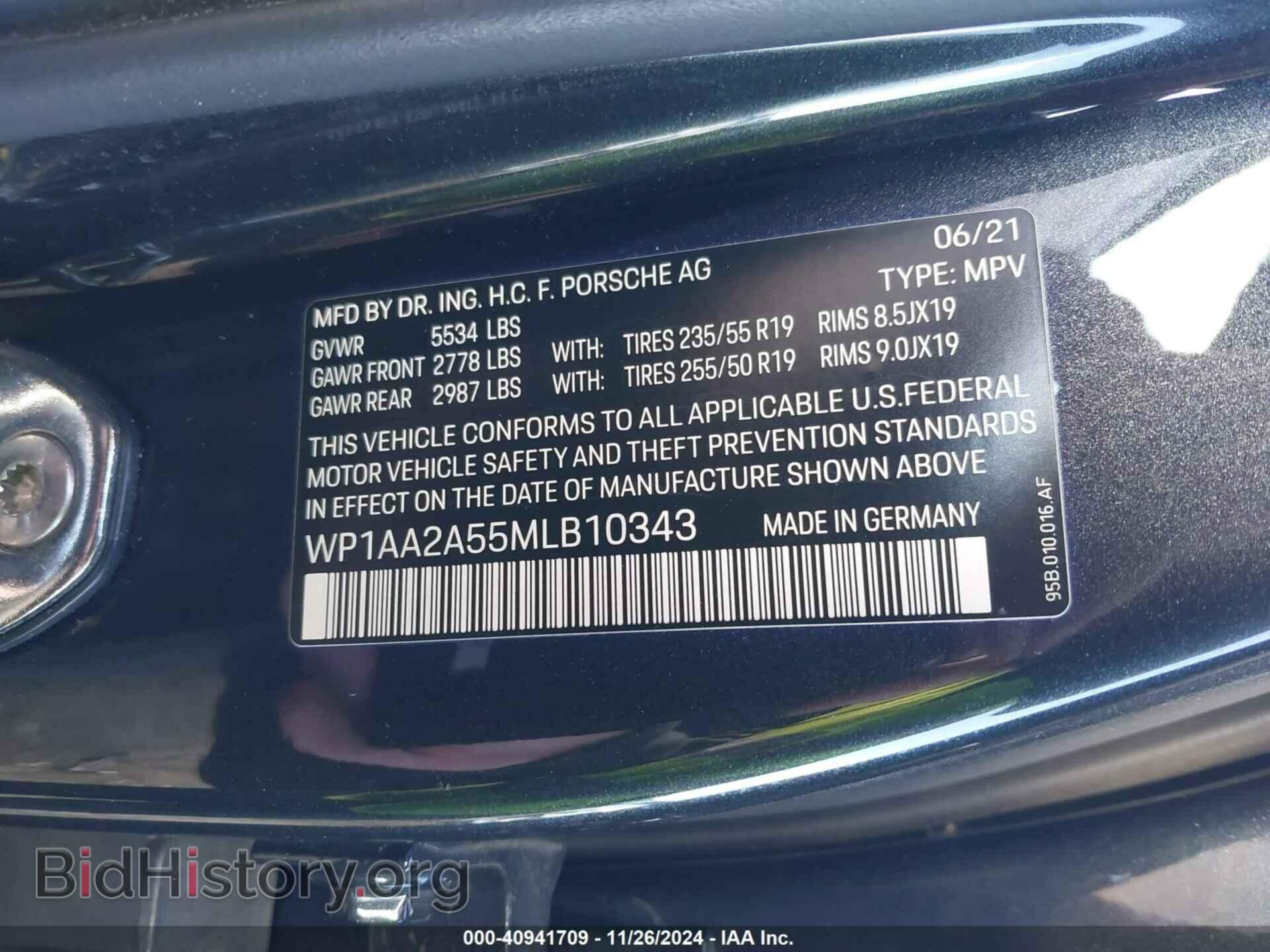 2021 PORSCHE MACAN - VIN: WP1AA2A55MLB10343 - Фото 9