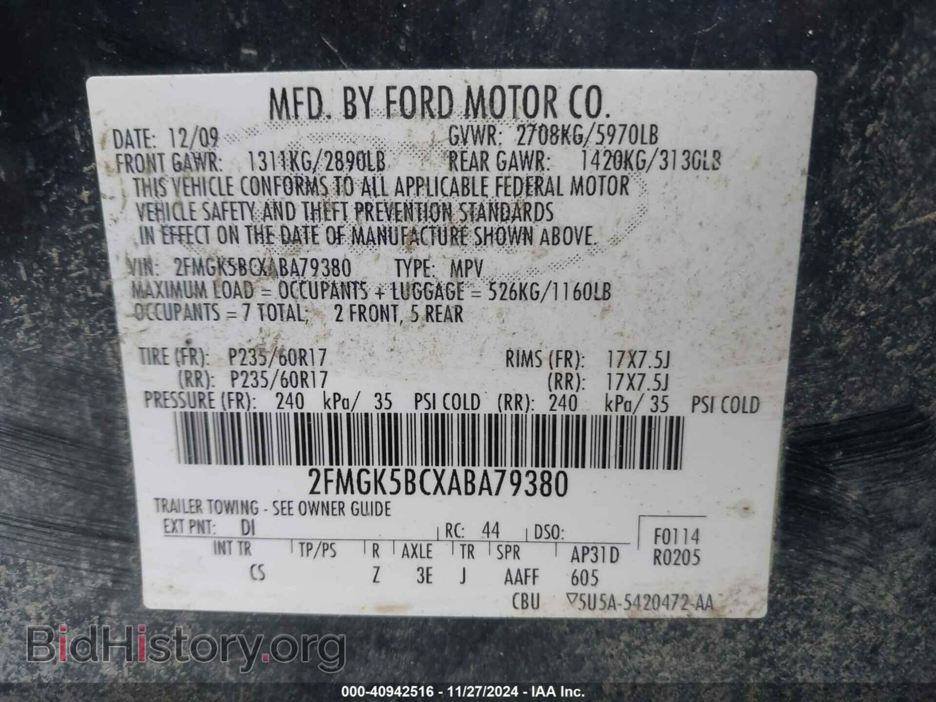 2010 FORD FLEX - VIN: 2FMGK5BCXABA79380 - Photo 9