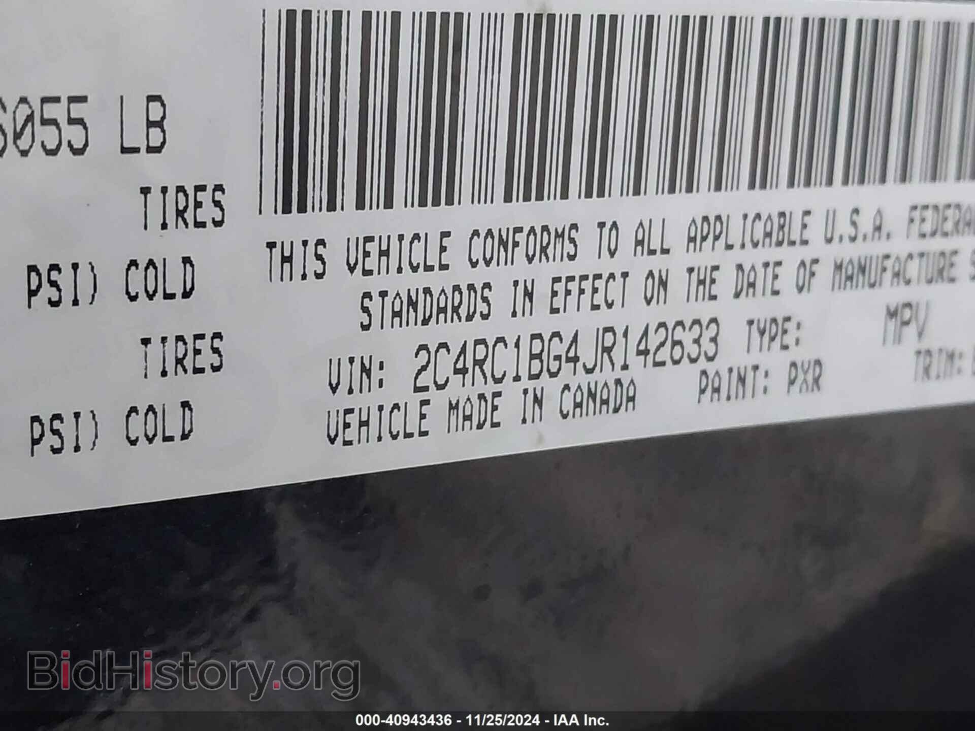 2018 CHRYSLER PACIFICA - VIN: 2C4RC1BG4JR142633 - Фото 9