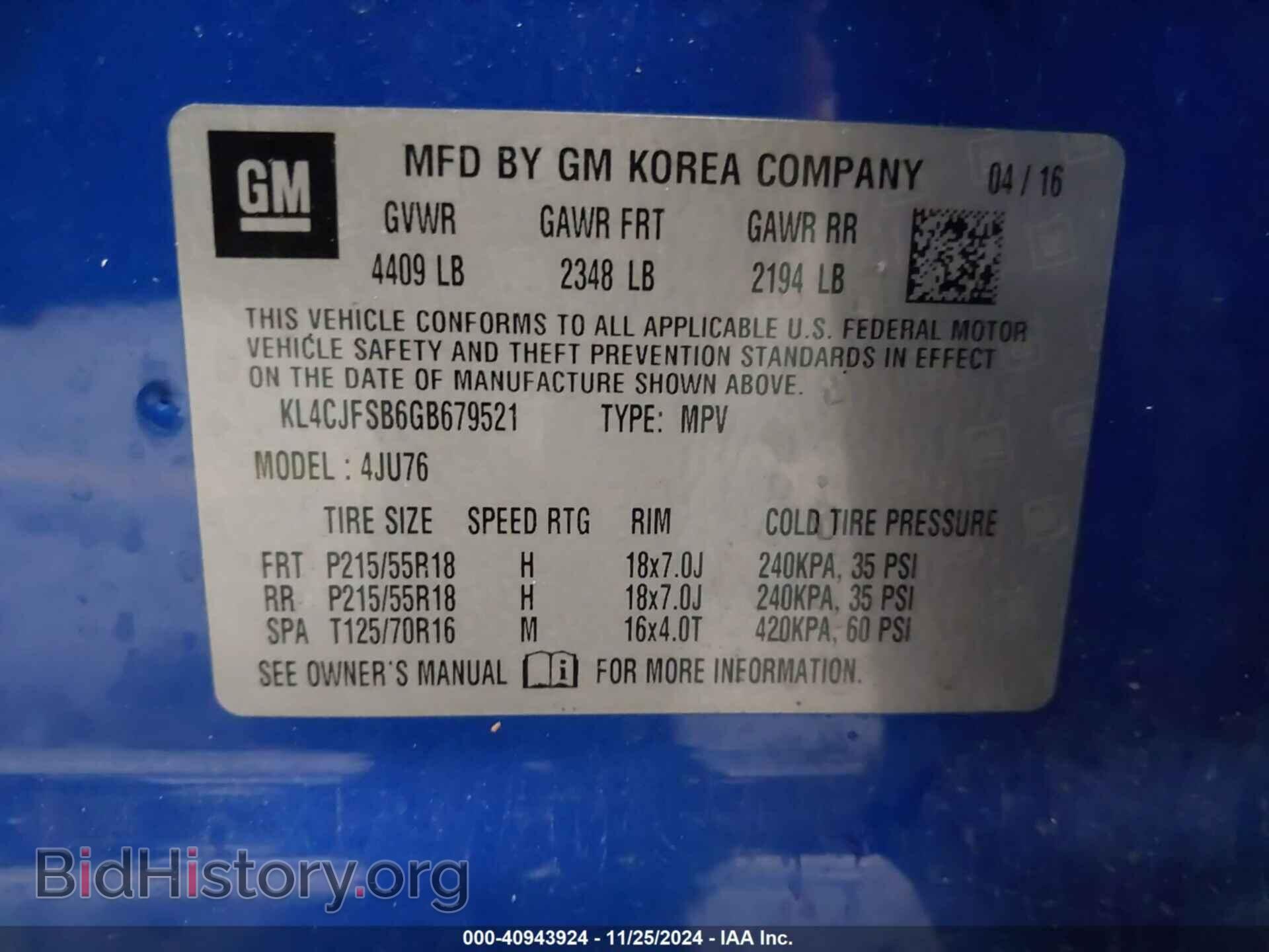 2016 BUICK ENCORE - VIN: KL4CJFSB6GB679521 - Photo 9