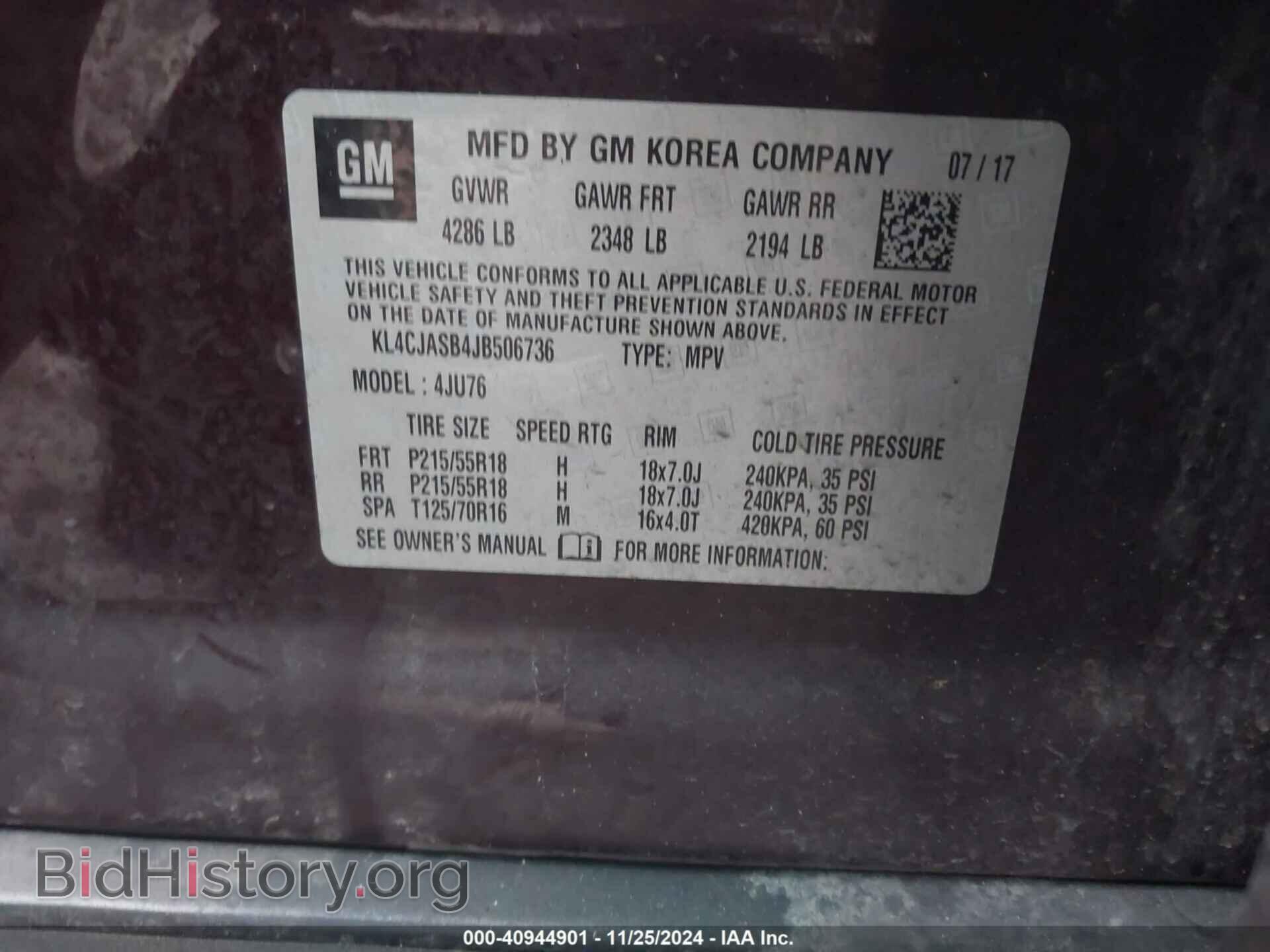 2018 BUICK ENCORE - VIN: KL4CJASB4JB506736 - Фото 9