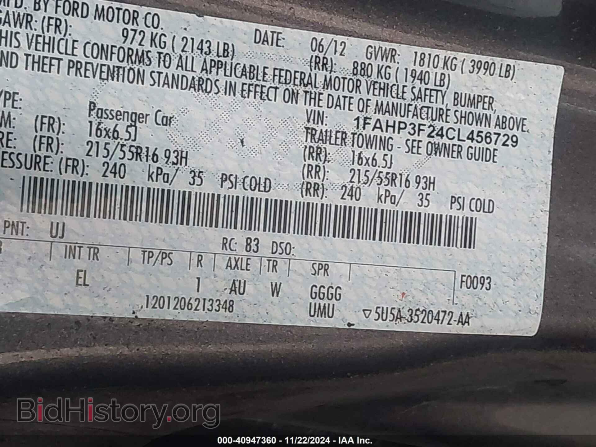 2012 FORD FOCUS - VIN: 1FAHP3F24CL456729 - Photo 9