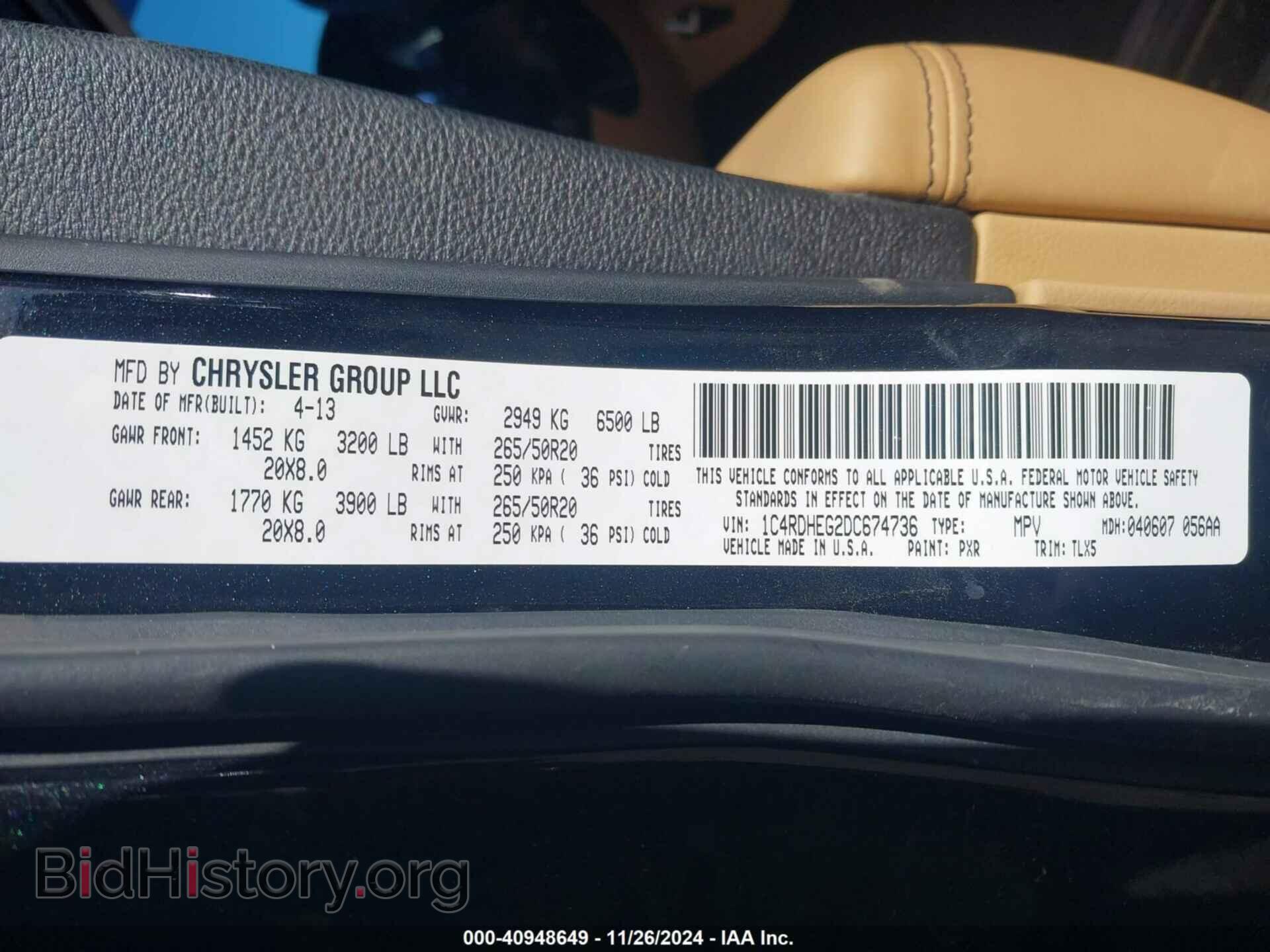 2013 DODGE DURANGO - VIN: 1C4RDHEG2DC674736 - Photo 9
