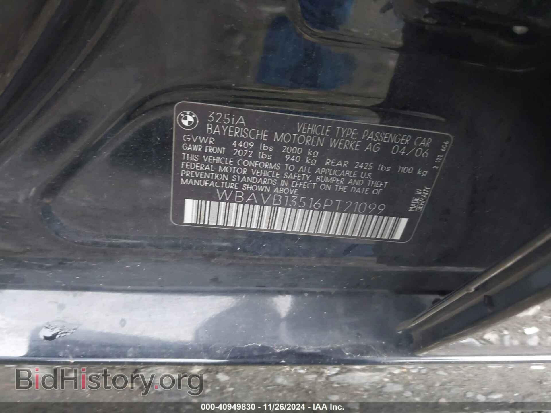 2006 BMW 325I - VIN: WBAVB13516PT21099 - Фото 9