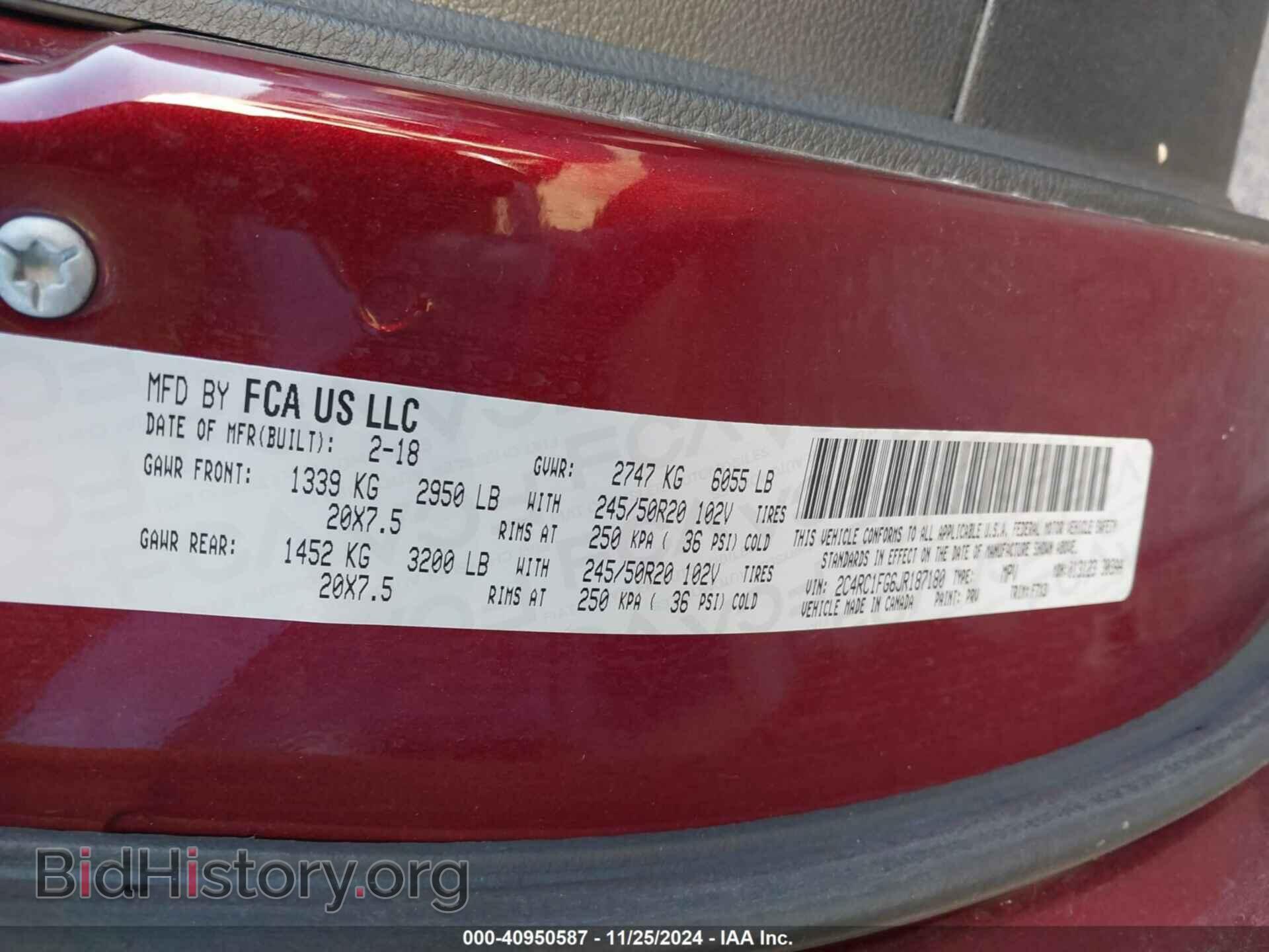 2018 CHRYSLER PACIFICA - VIN: 2C4RC1FG6JR187180 - Фото 9