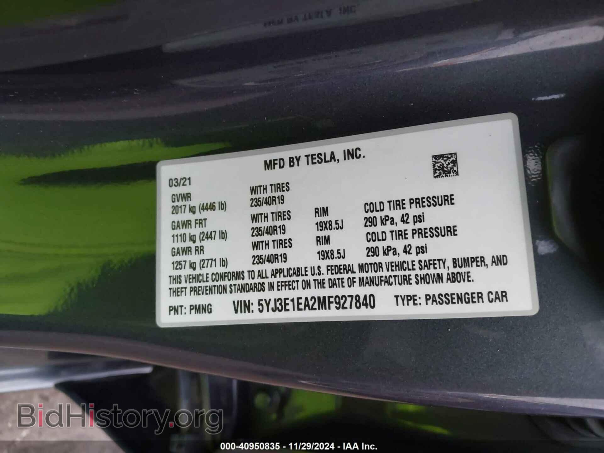 2021 TESLA MODEL 3 - VIN: 5YJ3E1EA2MF927840 - Photo 9