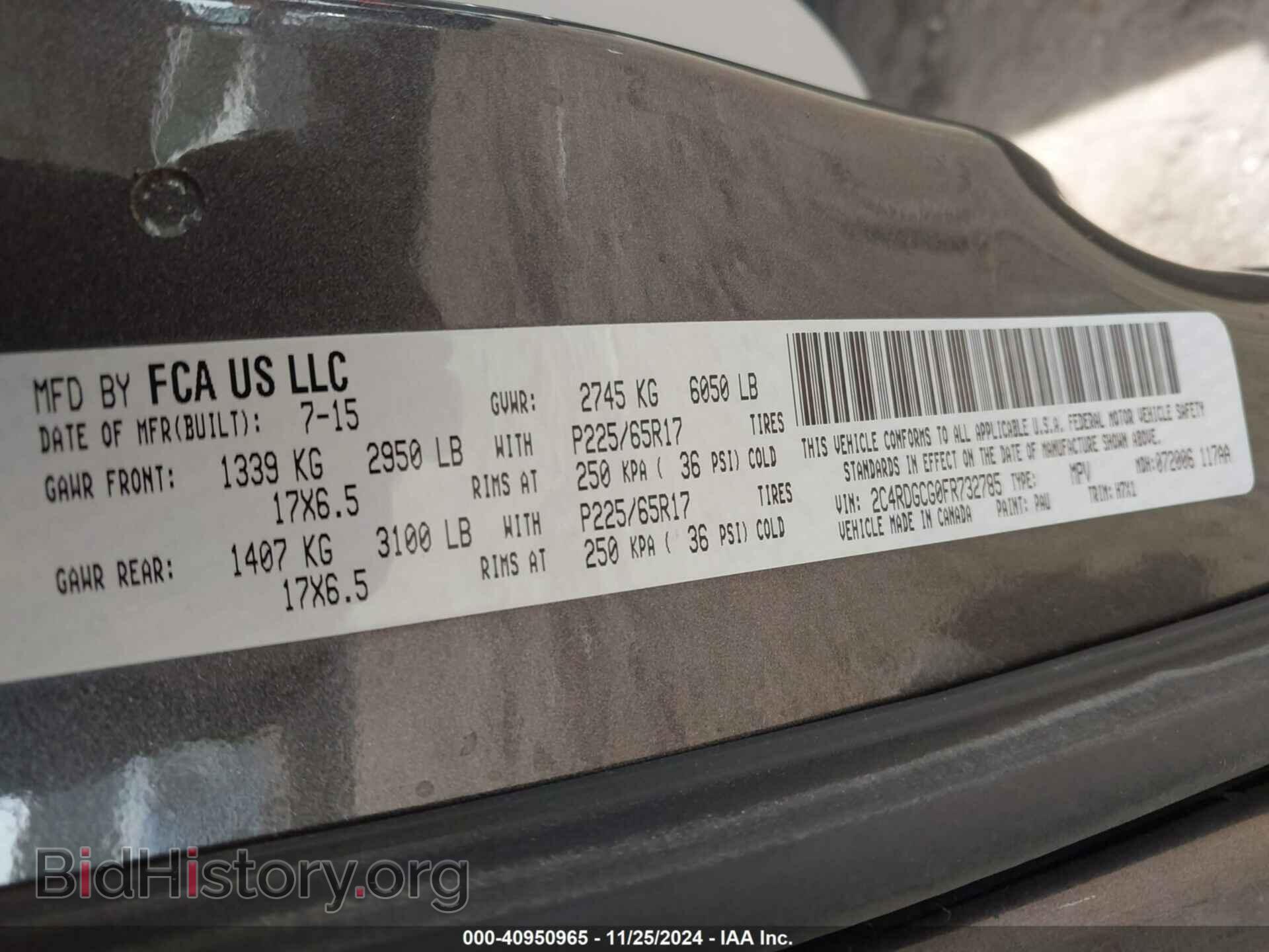 2015 DODGE GRAND CARAVAN - VIN: 2C4RDGCG0FR732785 - Фото 9