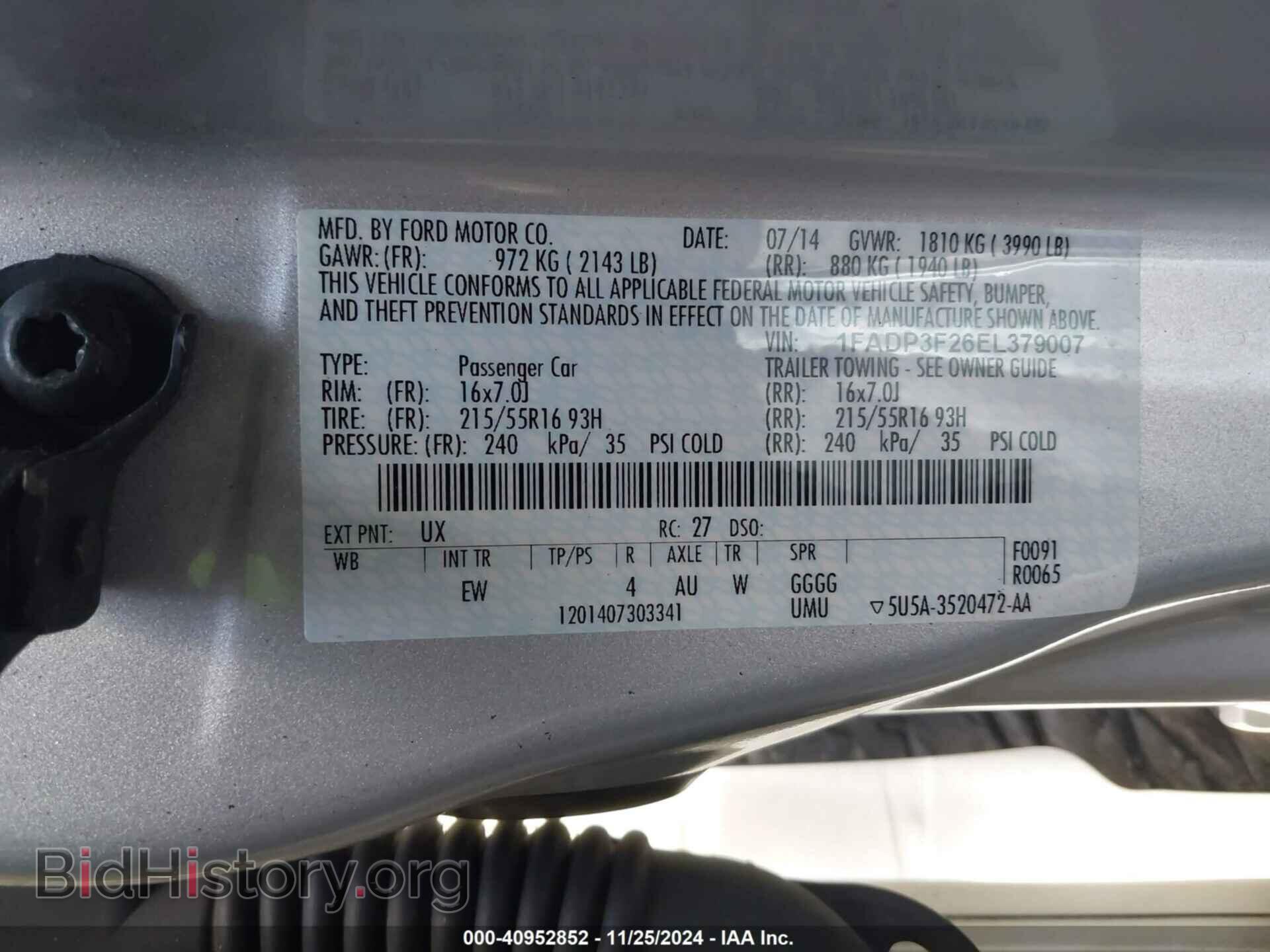2014 FORD FOCUS - VIN: 1FADP3F26EL379007 - Photo 9