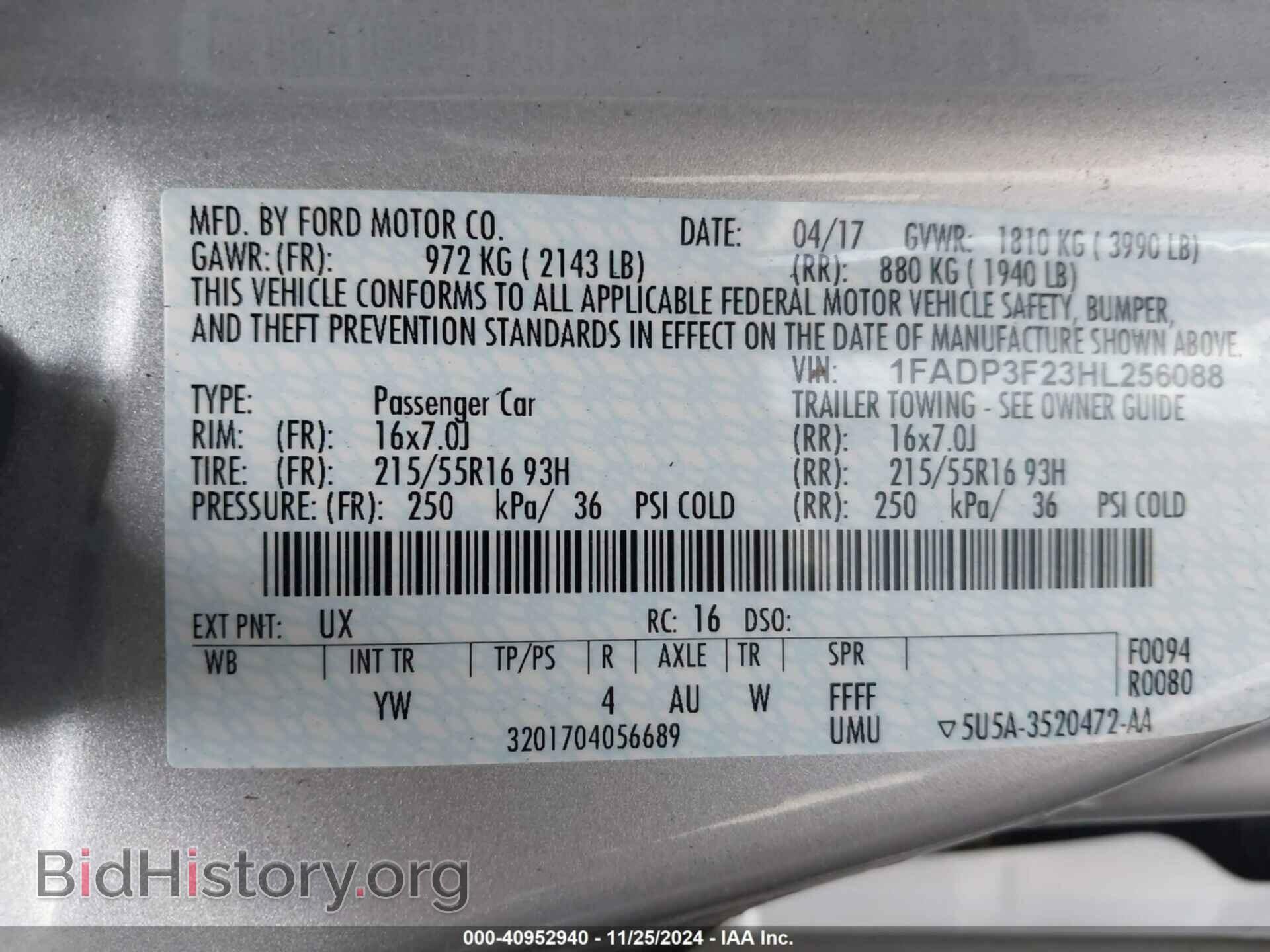 2017 FORD FOCUS - VIN: 1FADP3F23HL256088 - Photo 9