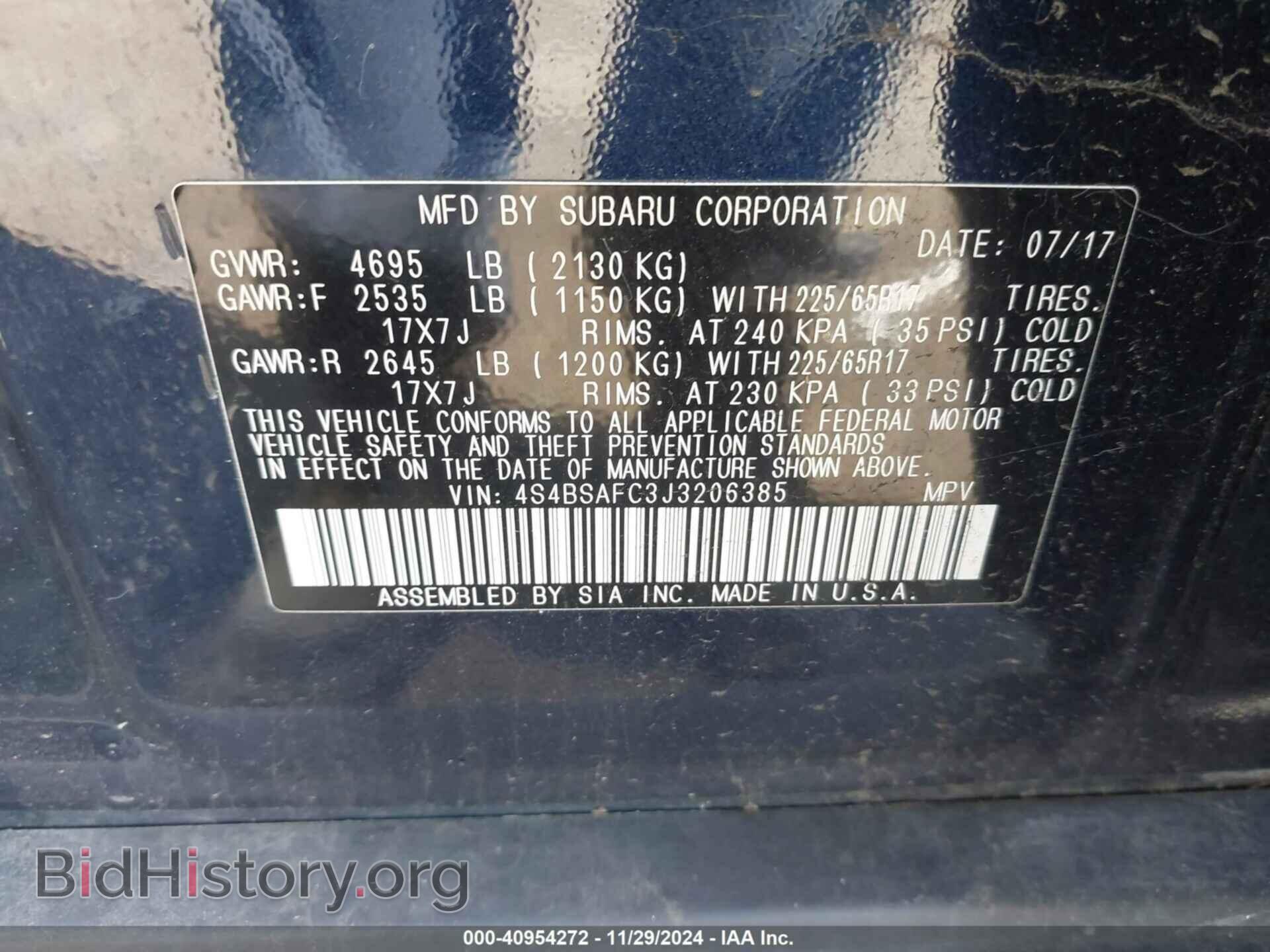 2018 SUBARU OUTBACK - VIN: 4S4BSAFC3J3206385 - Photo 9