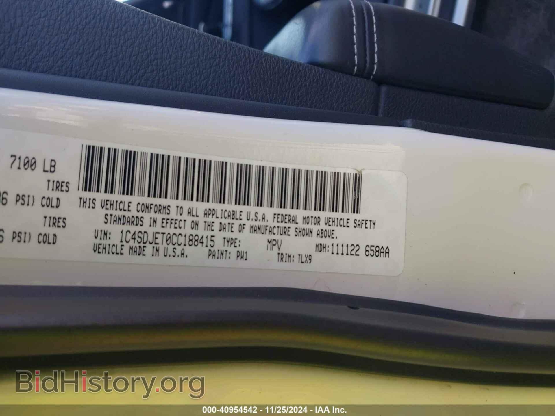 2012 DODGE DURANGO - VIN: 1C4SDJET0CC188415 - Фото 9