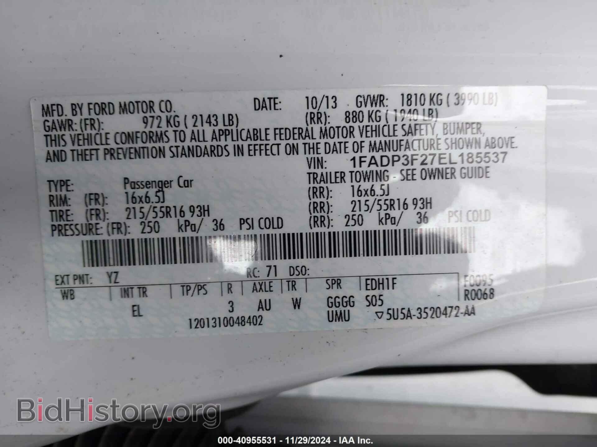 2014 FORD FOCUS - VIN: 1FADP3F27EL185537 - Photo 9