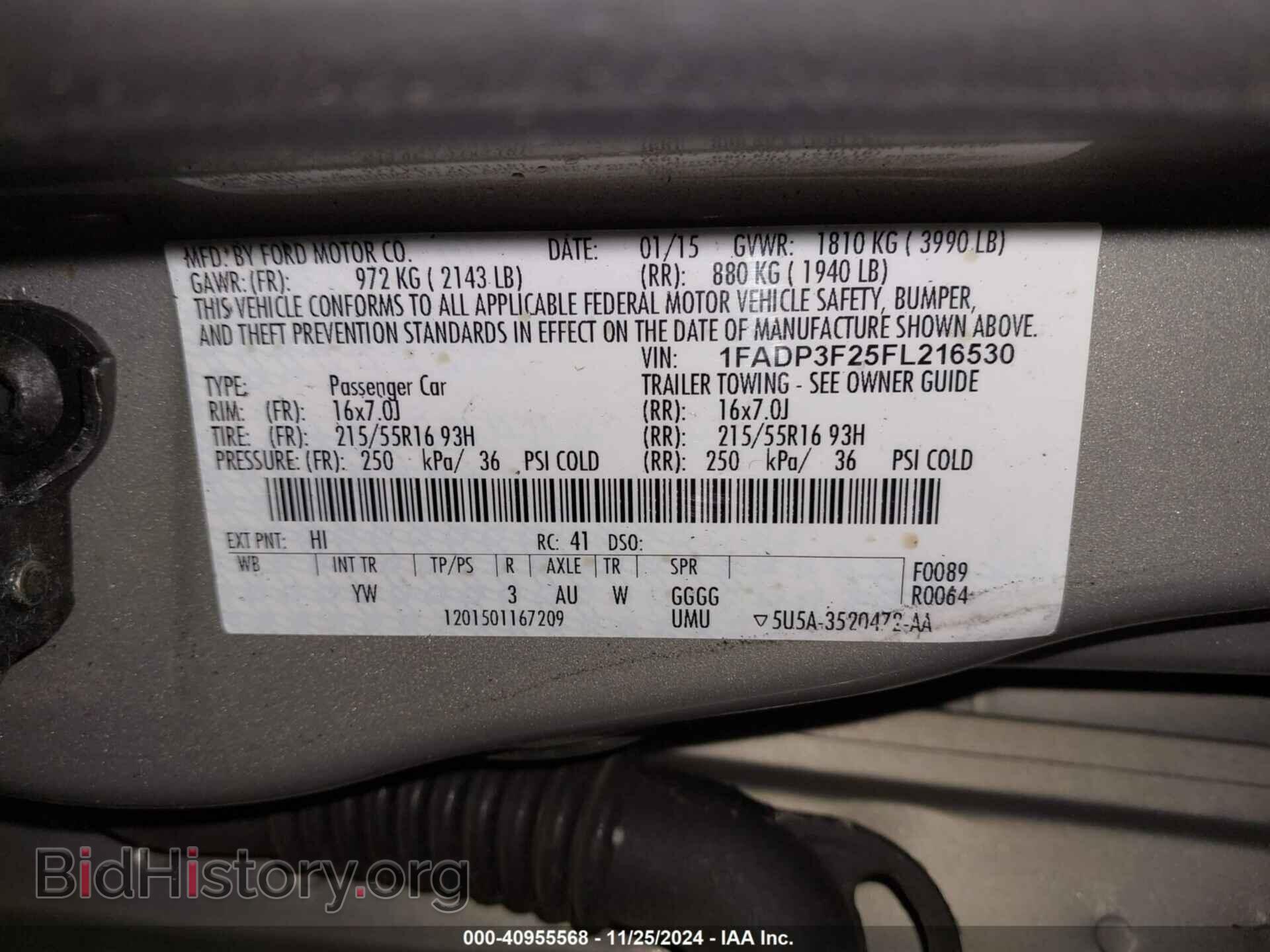 2015 FORD FOCUS - VIN: 1FADP3F25FL216530 - Фото 9