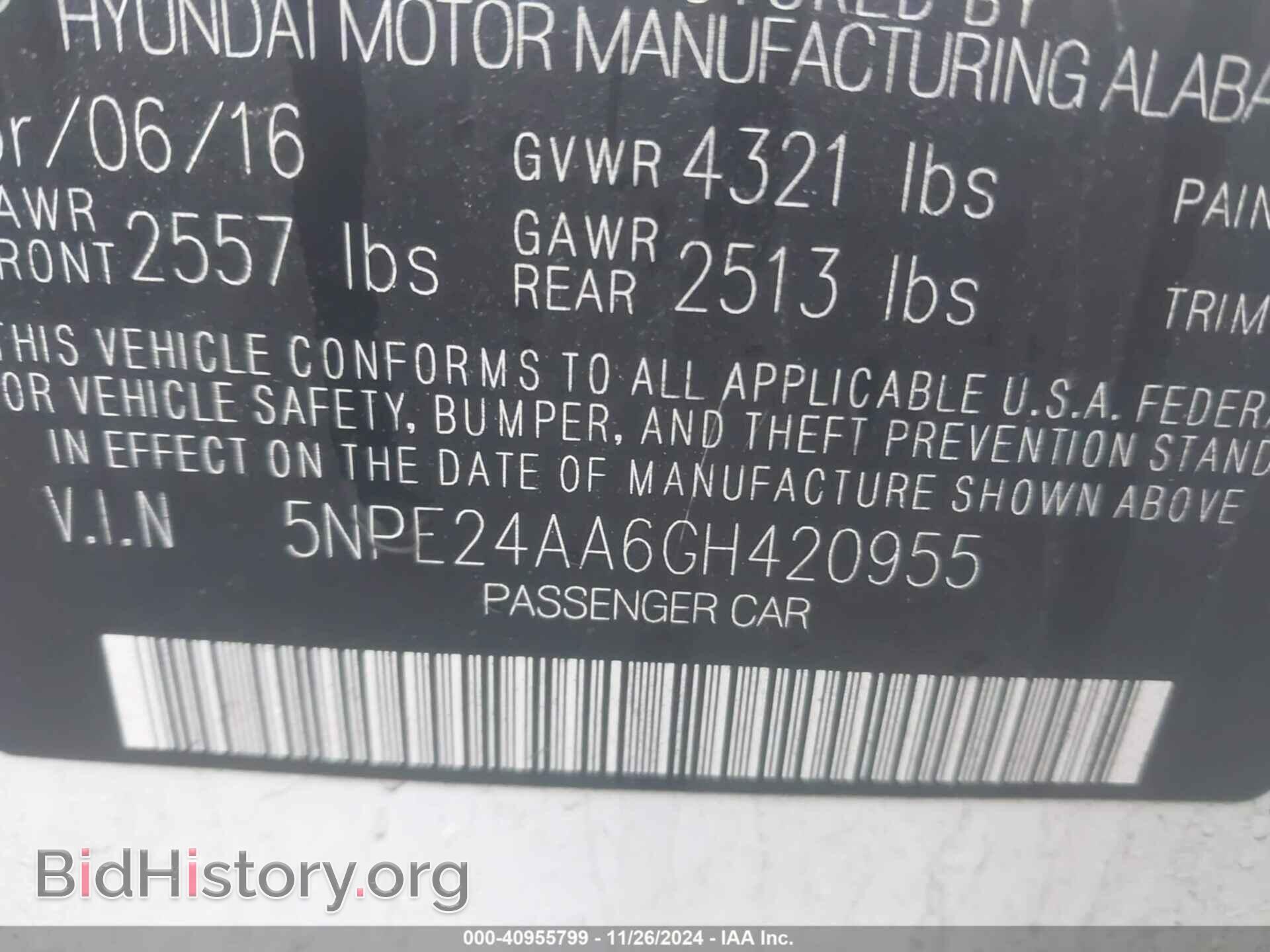 2016 HYUNDAI SONATA - VIN: 5NPE24AA6GH420955 - Фото 9