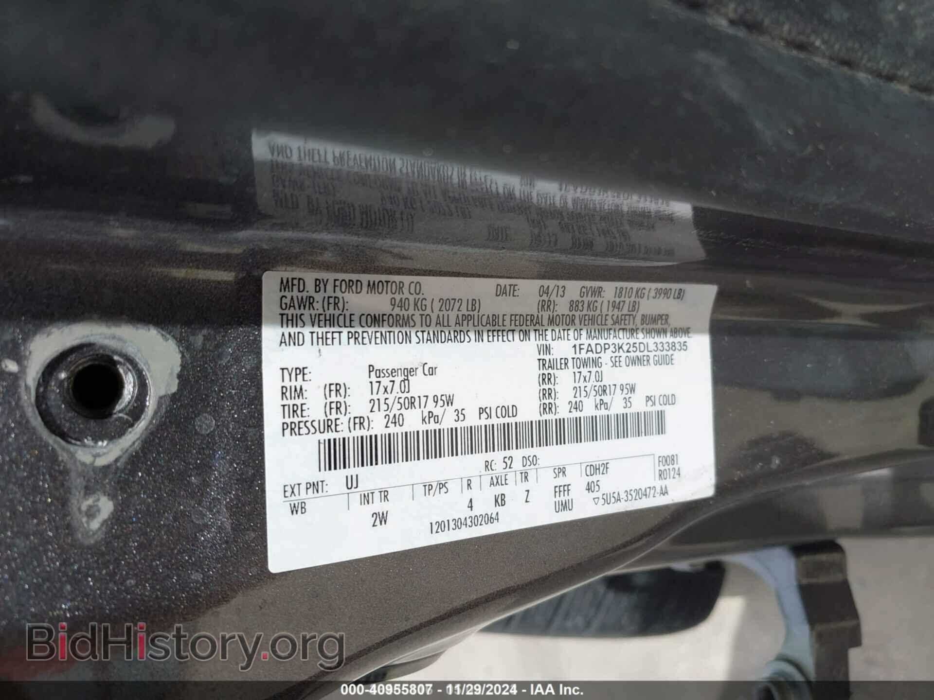 2013 FORD FOCUS - VIN: 1FADP3K25DL333835 - Фото 9
