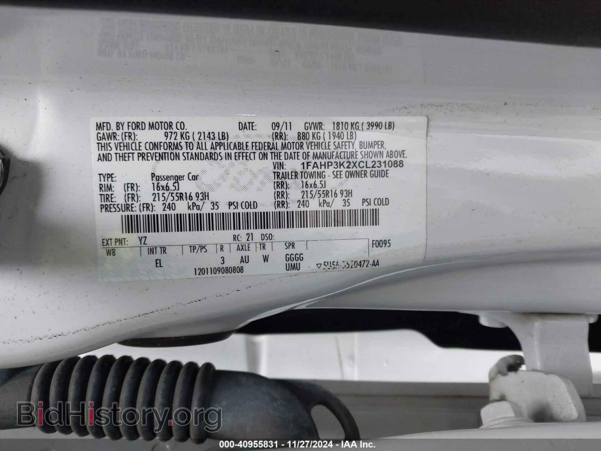 2012 FORD FOCUS - VIN: 1FAHP3K2XCL231088 - Photo 9