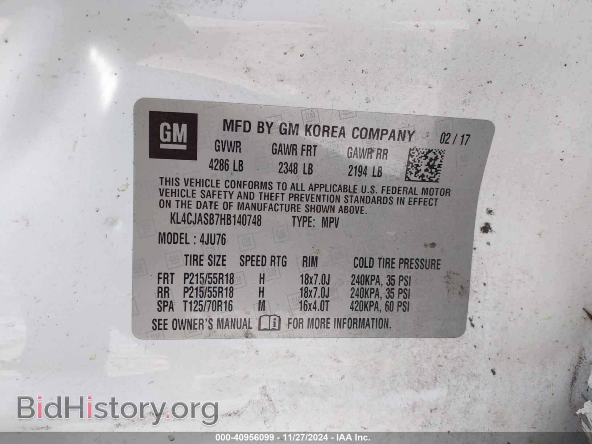 2017 BUICK ENCORE - VIN: KL4CJASB7HB140748 - Фото 9