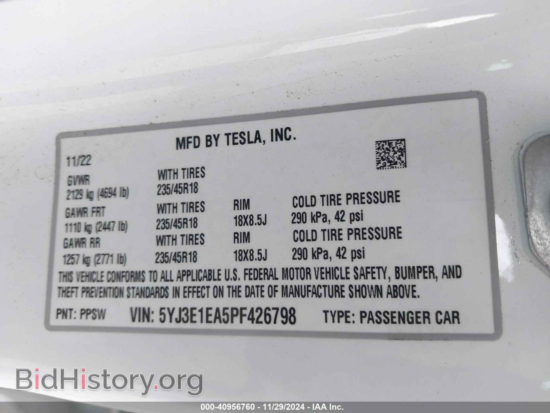 2023 TESLA MODEL 3 - VIN: 5YJ3E1EA5PF426798 - Фото 9