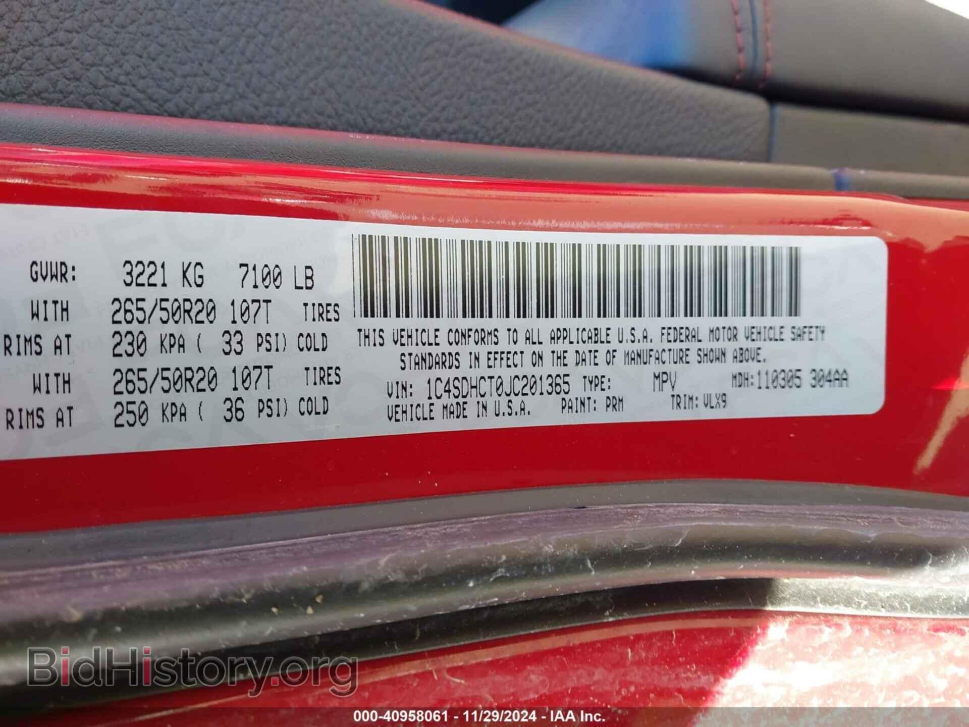 2018 DODGE DURANGO - VIN: 1C4SDHCT0JC201365 - Photo 9