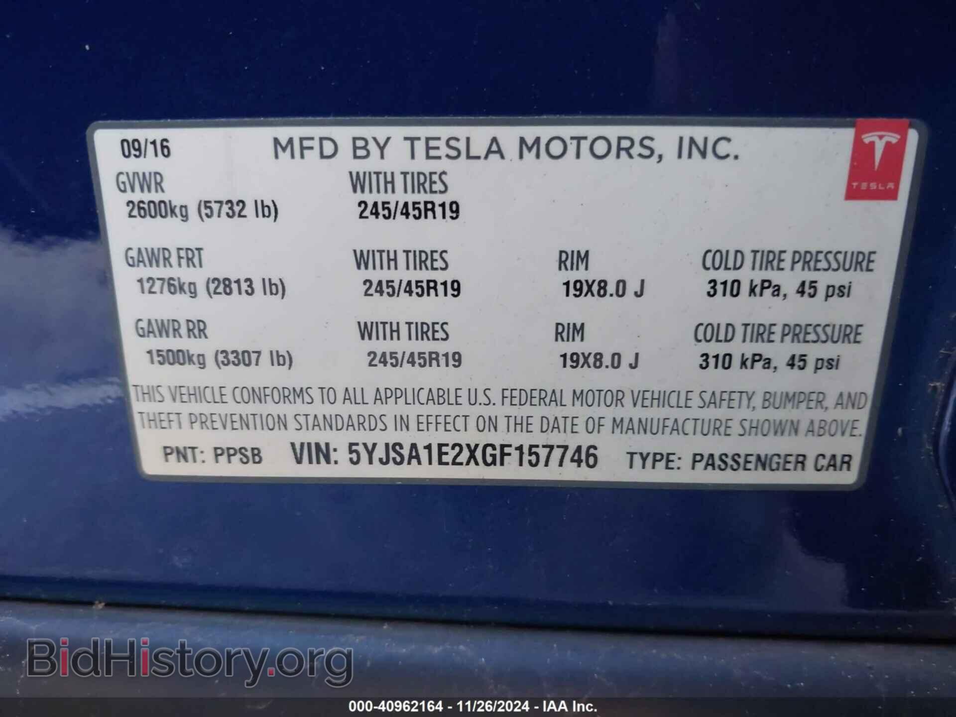 2016 TESLA MODEL S - VIN: 5YJSA1E2XGF157746 - Photo 9