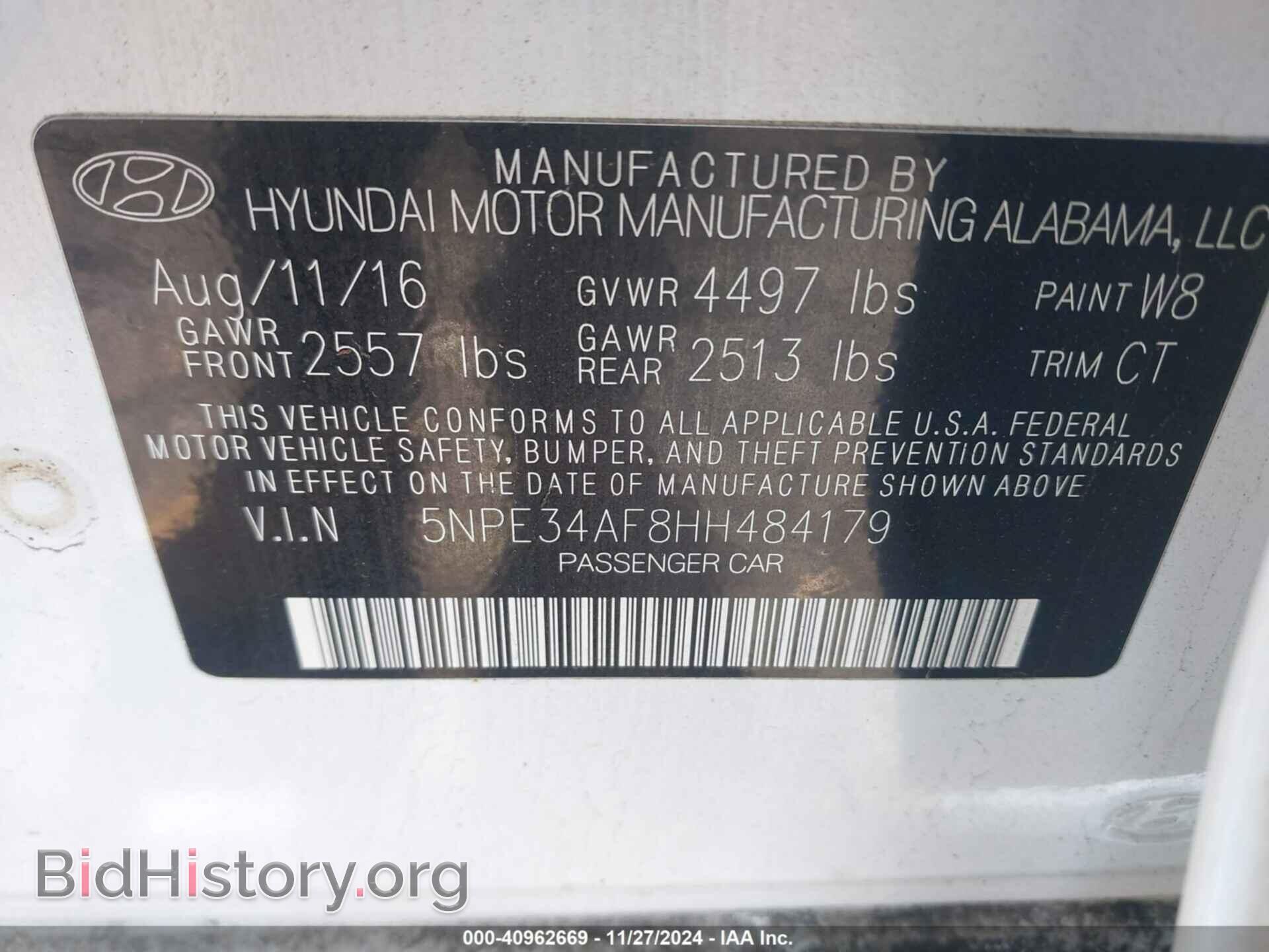 2017 HYUNDAI SONATA - VIN: 5NPE34AF8HH484179 - Фото 9