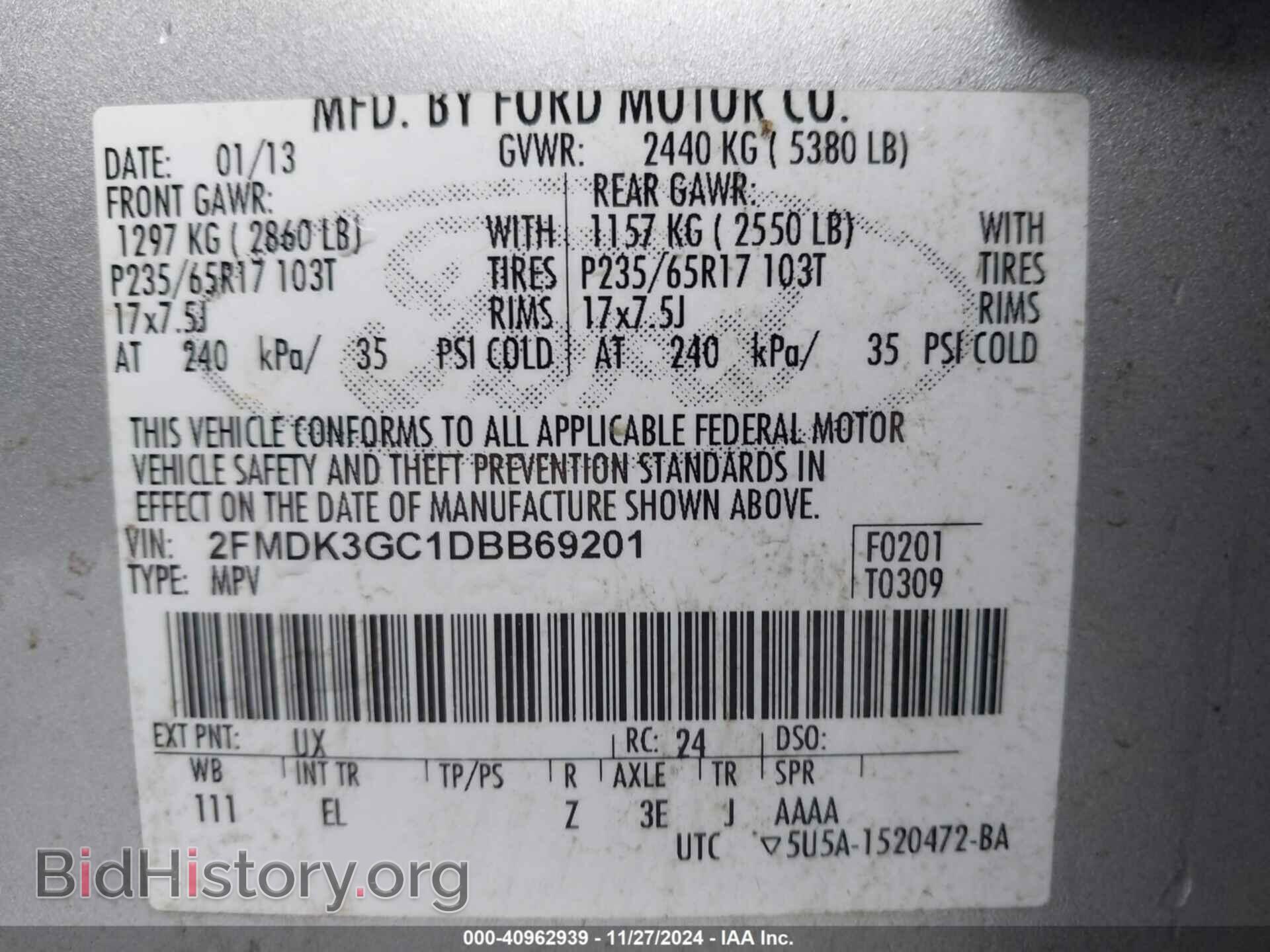 2013 FORD EDGE - VIN: 2FMDK3GC1DBB69201 - Photo 9