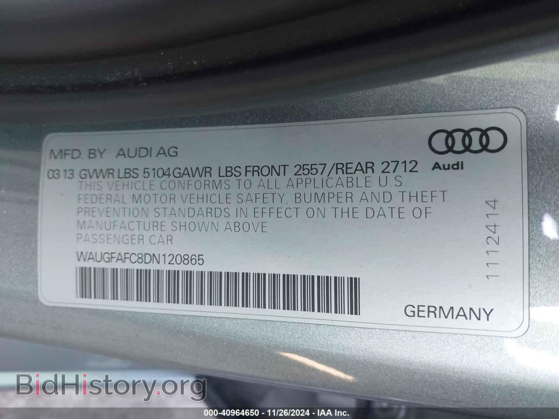 2013 AUDI A6 - VIN: WAUGFAFC8DN120865 - Photo 9