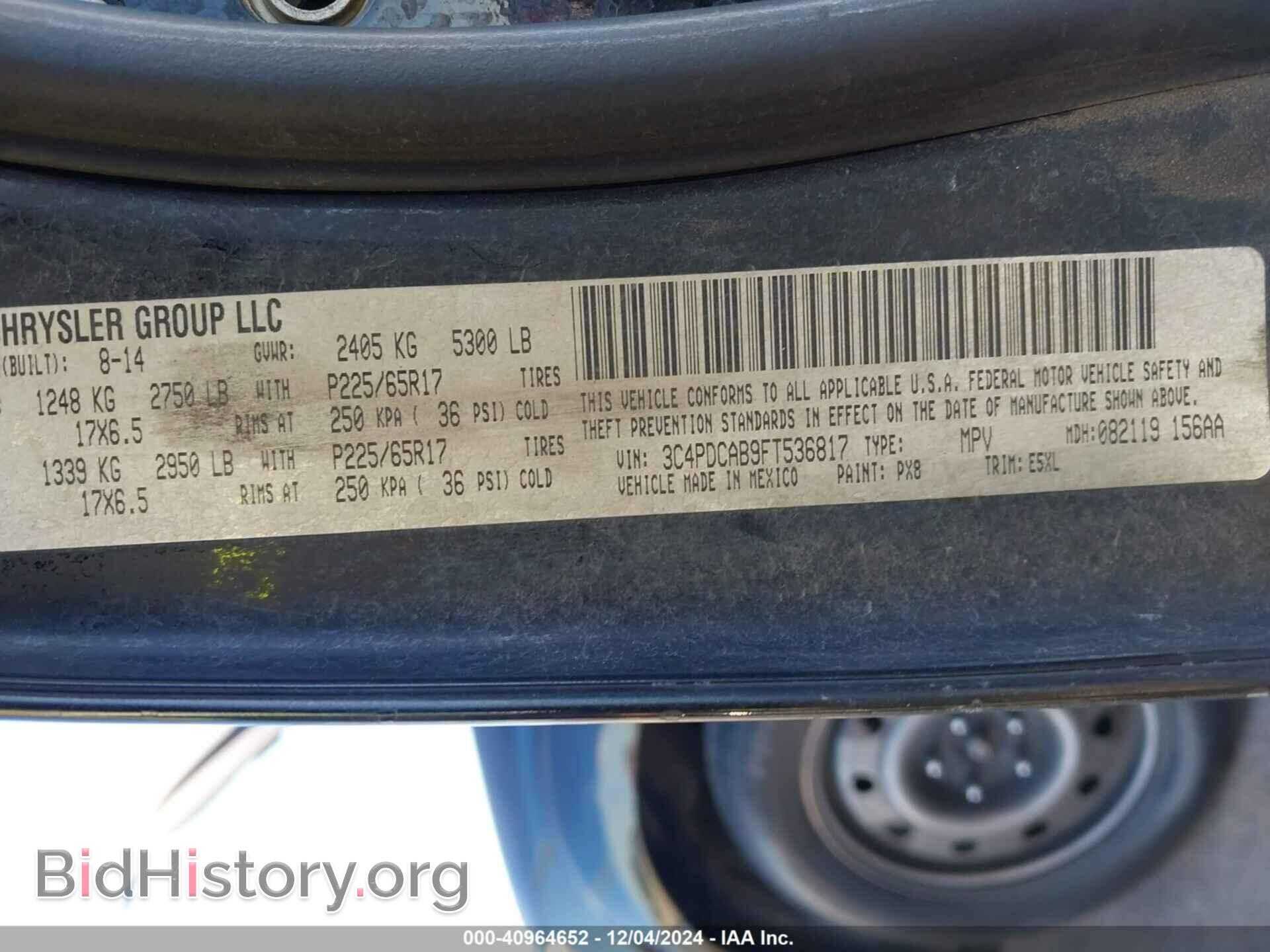 2015 DODGE JOURNEY - VIN: 3C4PDCAB9FT536817 - Photo 9