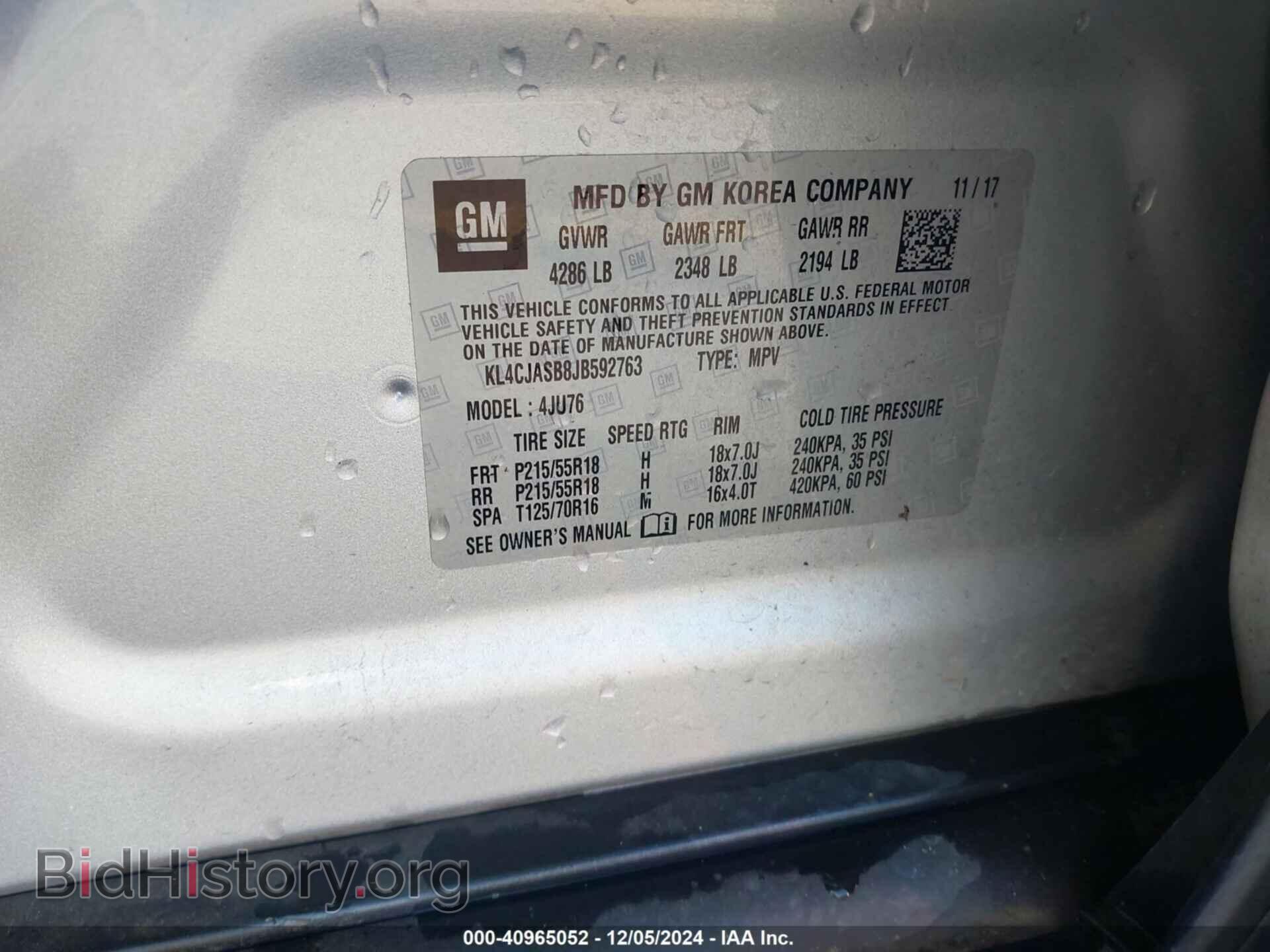 2018 BUICK ENCORE - VIN: KL4CJASB8JB592763 - Photo 9