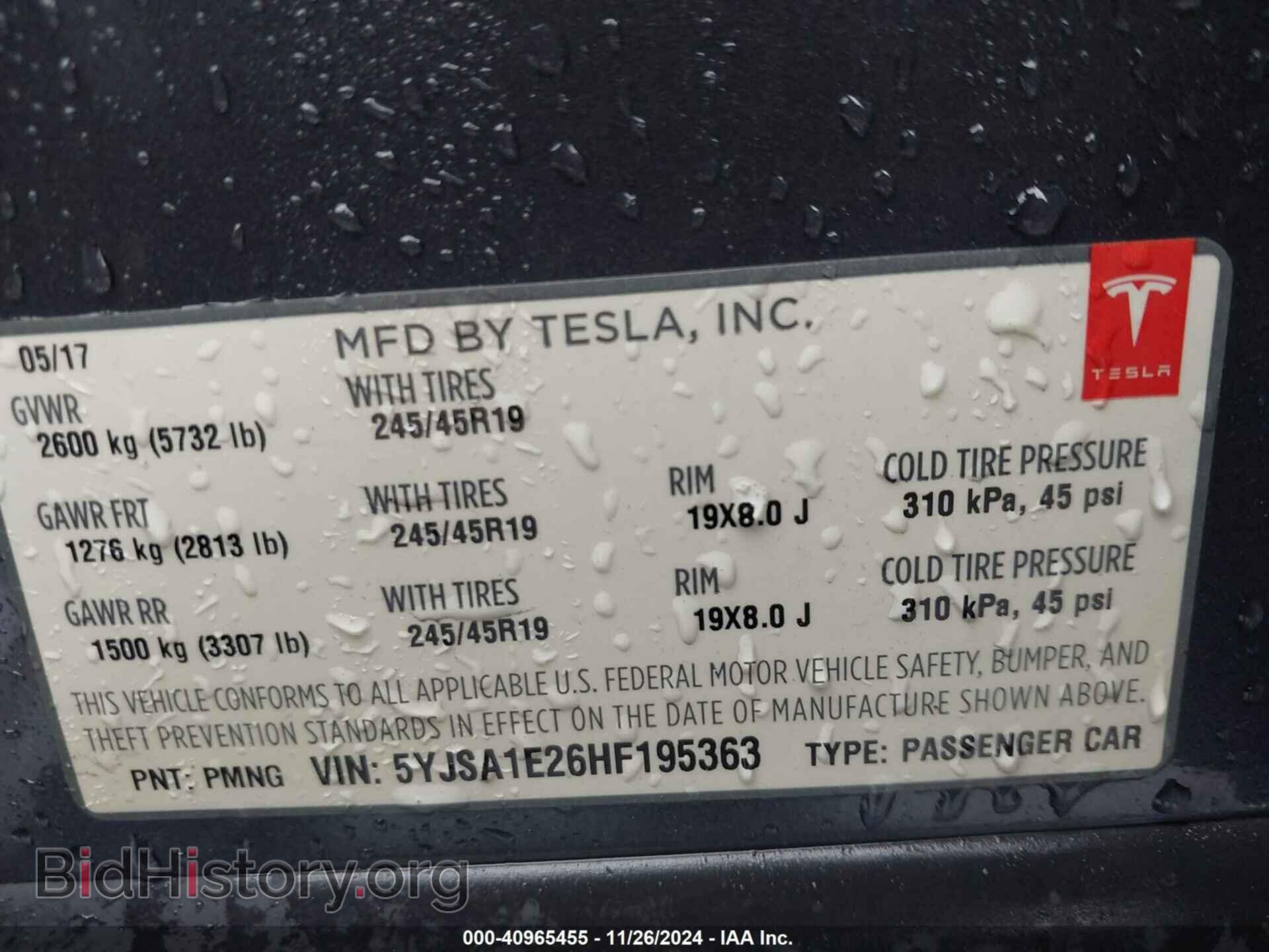 2017 TESLA MODEL S - VIN: 5YJSA1E26HF195363 - Photo 9