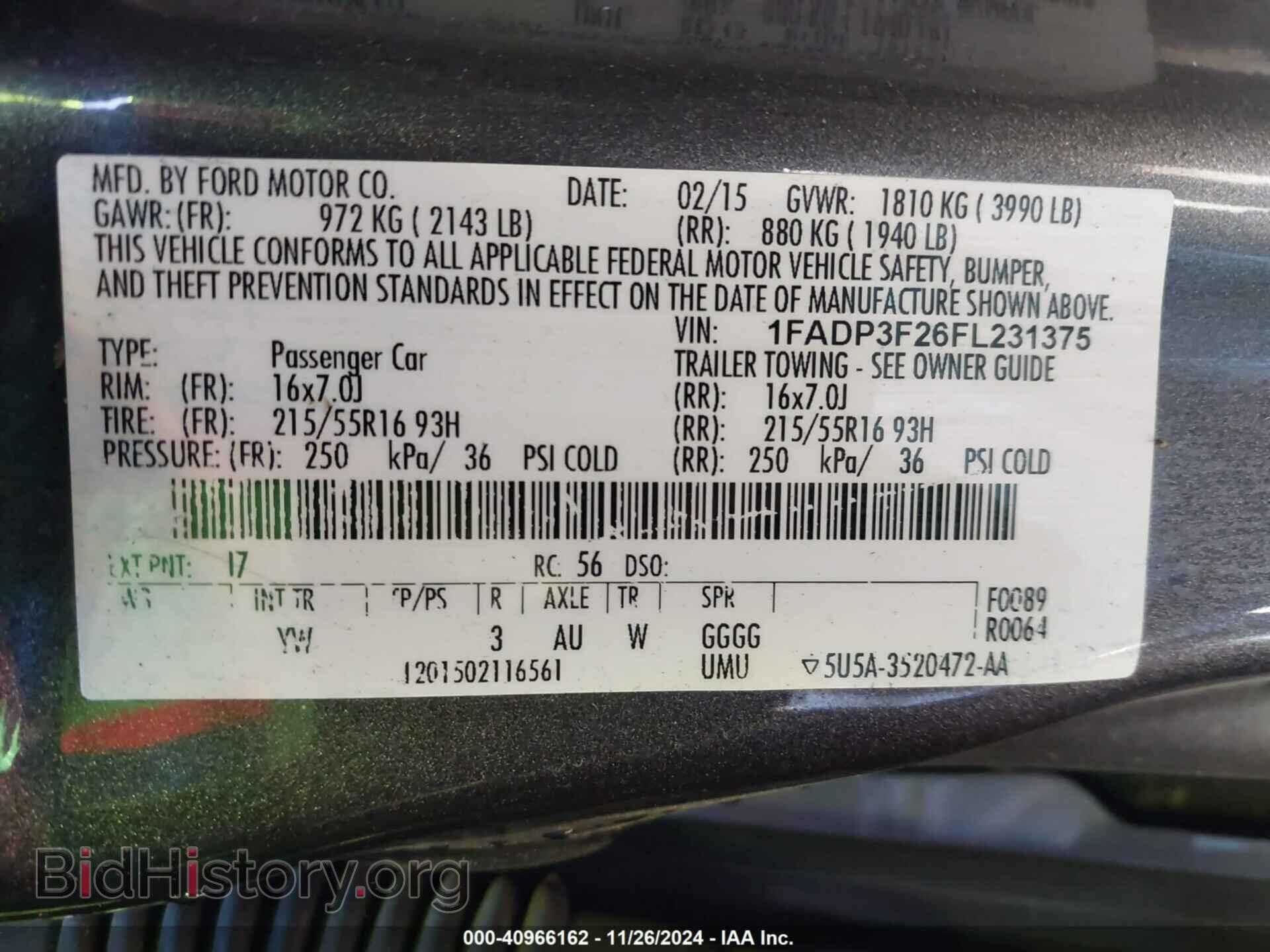 2015 FORD FOCUS - VIN: 1FADP3F26FL231375 - Фото 9