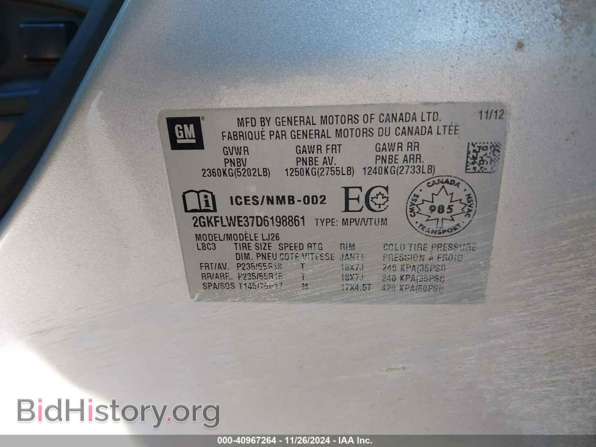 2013 GMC TERRAIN - VIN: 2GKFLWE37D6198861 - Photo 9