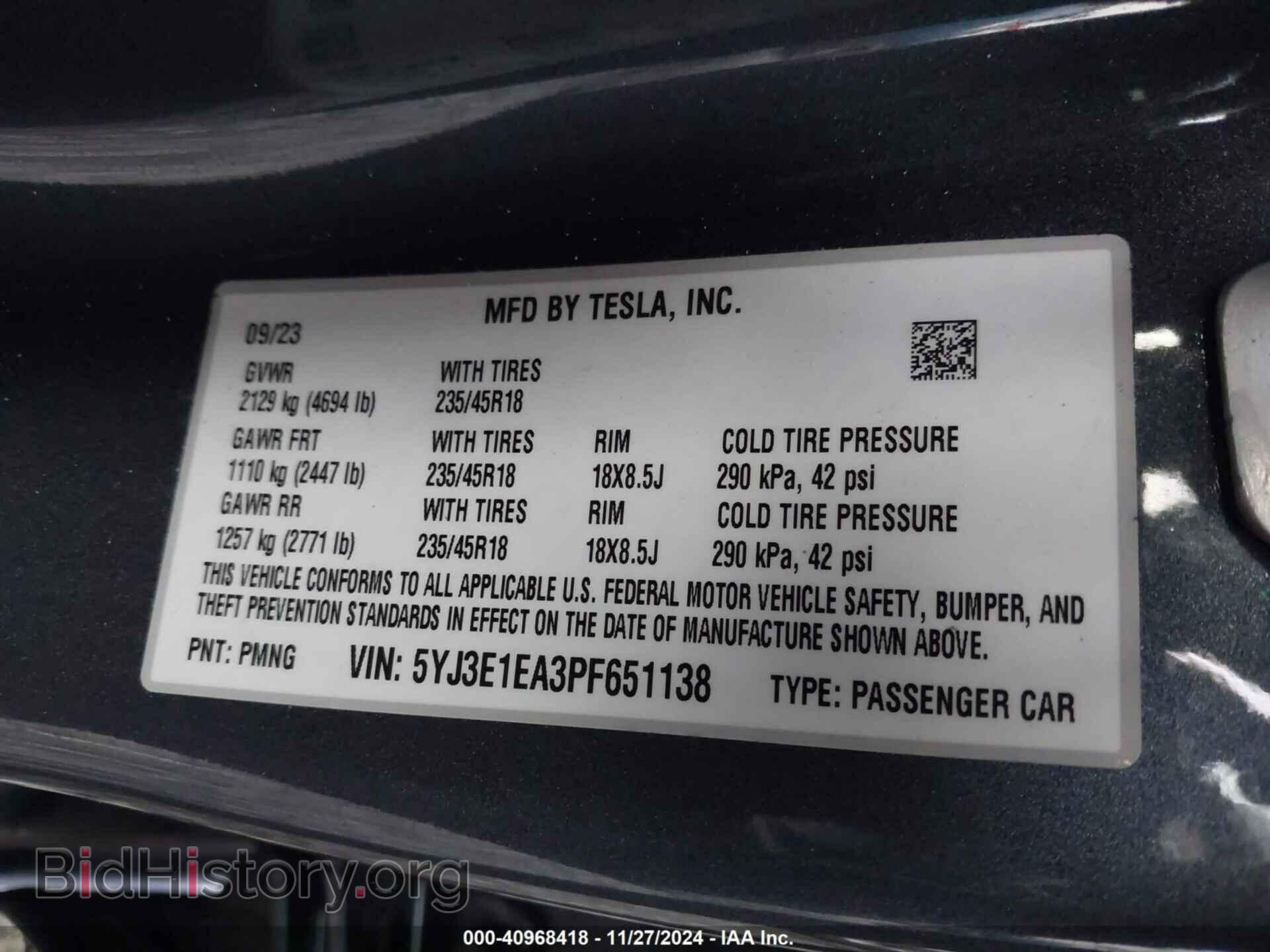 2023 TESLA MODEL 3 - VIN: 5YJ3E1EA3PF651138 - Фото 9