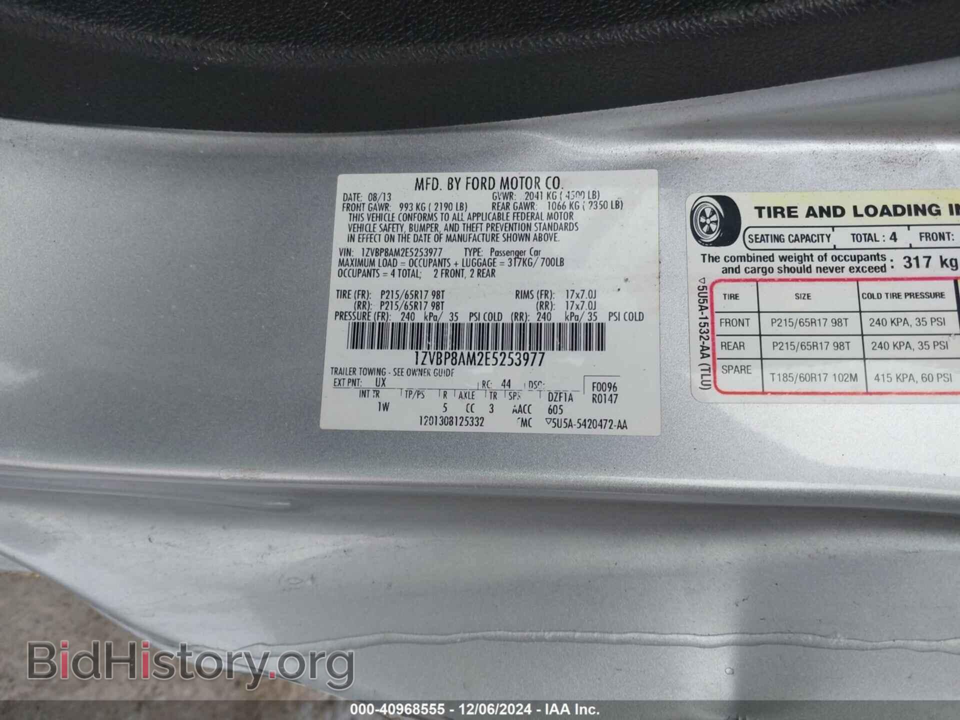 2014 FORD MUSTANG - VIN: 1ZVBP8AM2E5253977 - Фото 9