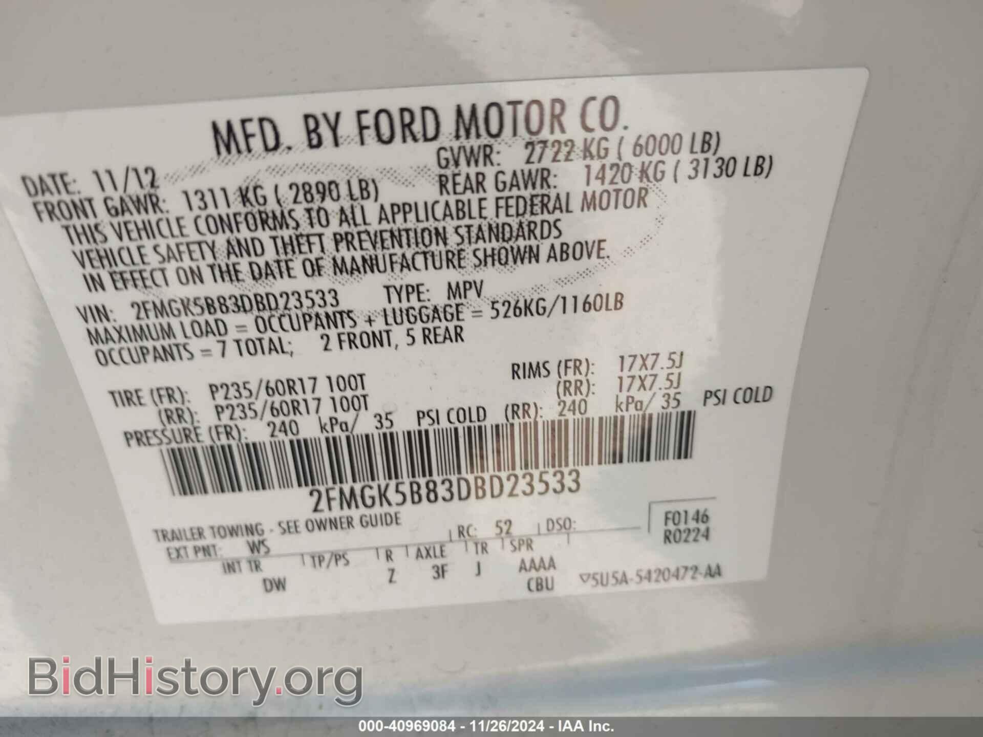 2013 FORD FLEX - VIN: 2FMGK5B83DBD23533 - Photo 9