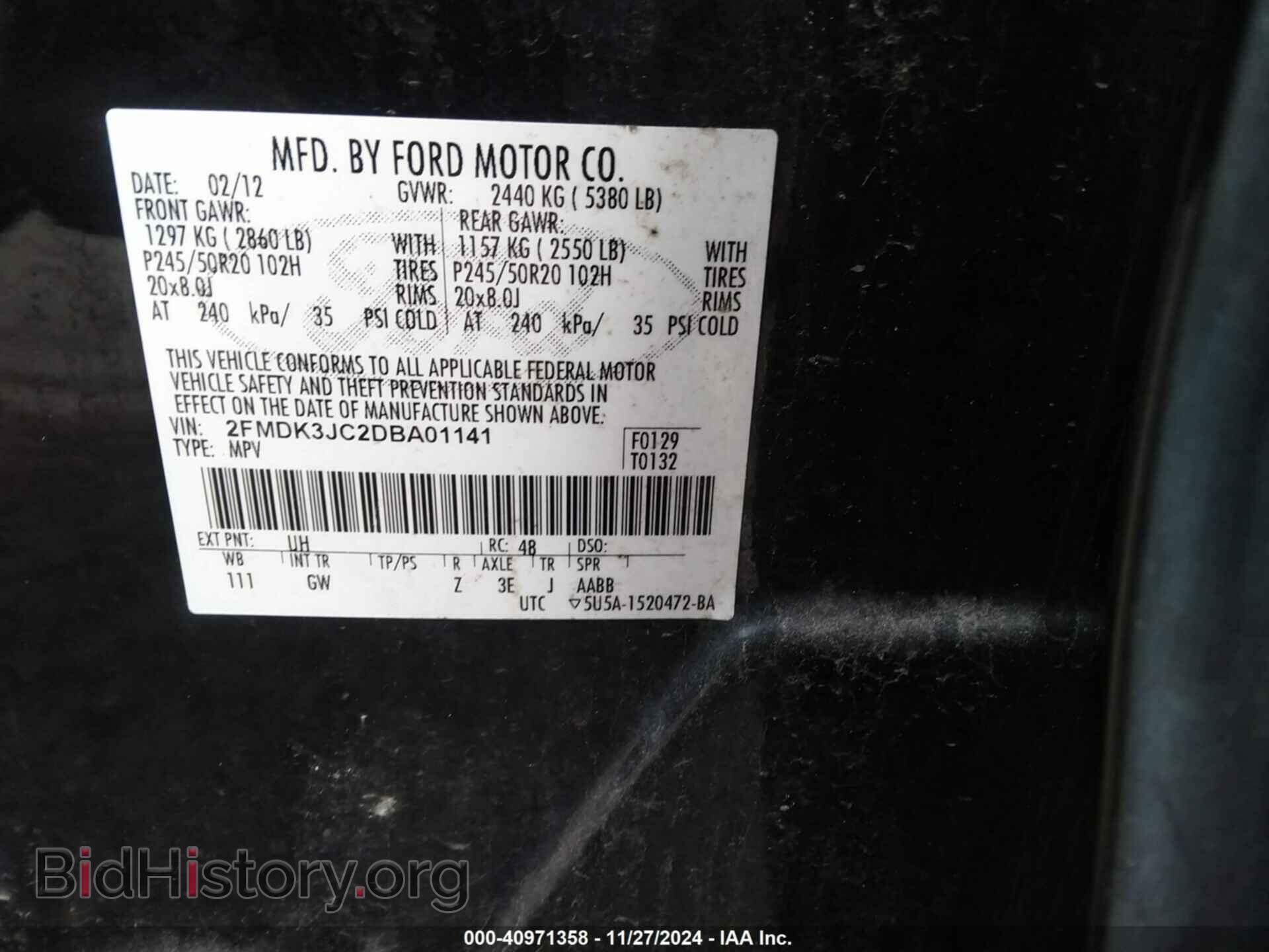 2013 FORD EDGE - VIN: 2FMDK3JC2DBA01141 - Photo 9