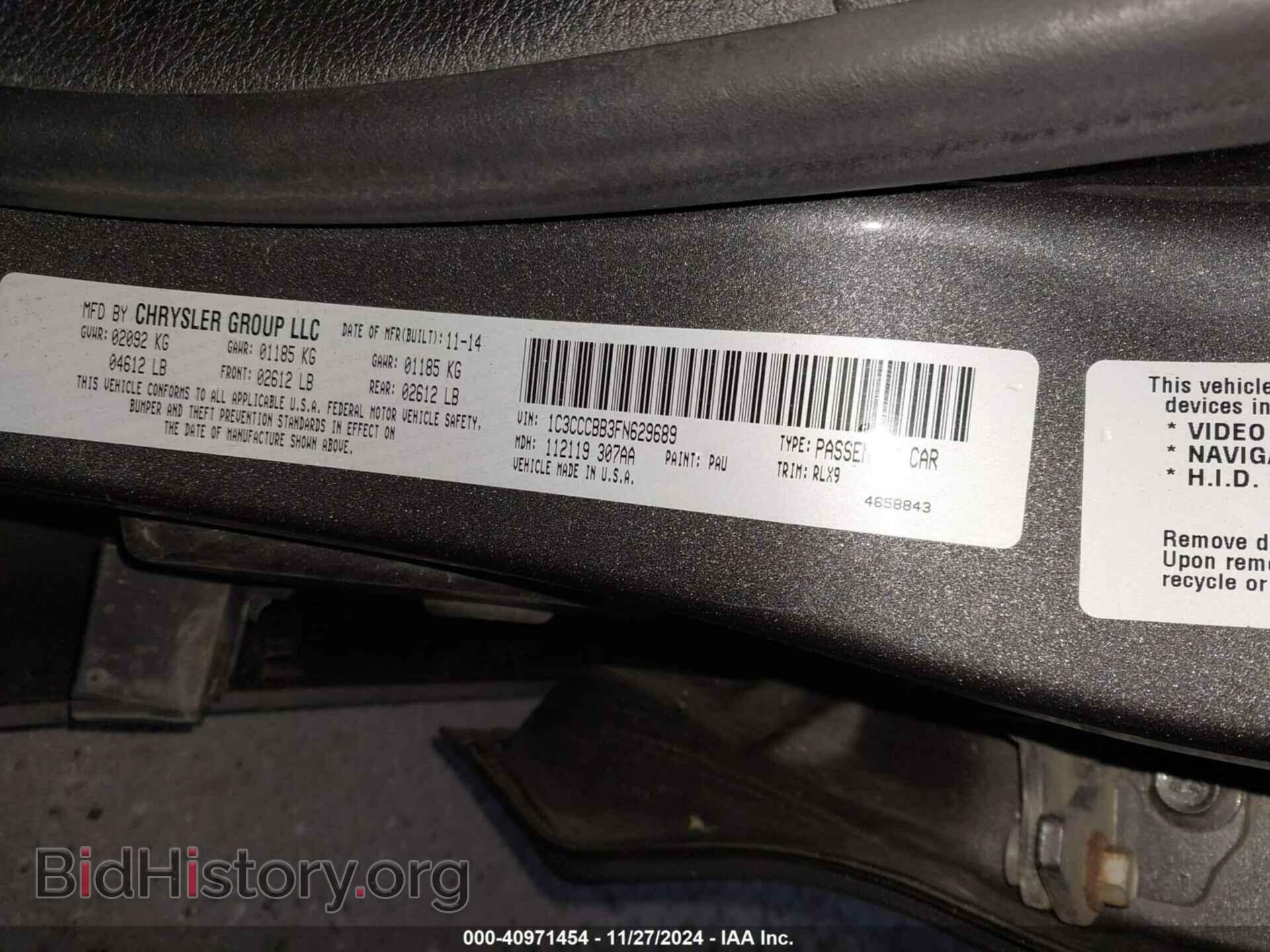 2015 CHRYSLER 200 - VIN: 1C3CCCBB3FN629689 - Photo 9