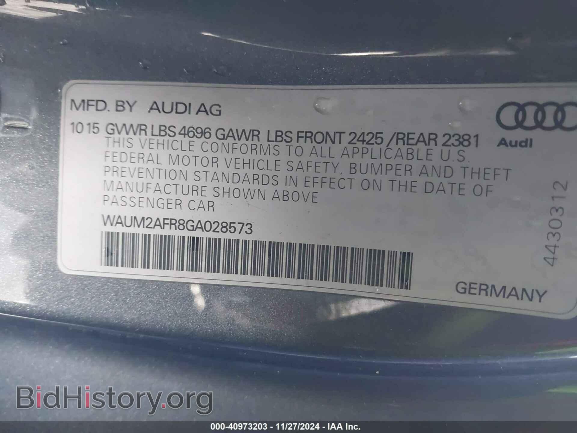 2016 AUDI A5 - VIN: WAUM2AFR8GA028573 - Фото 9