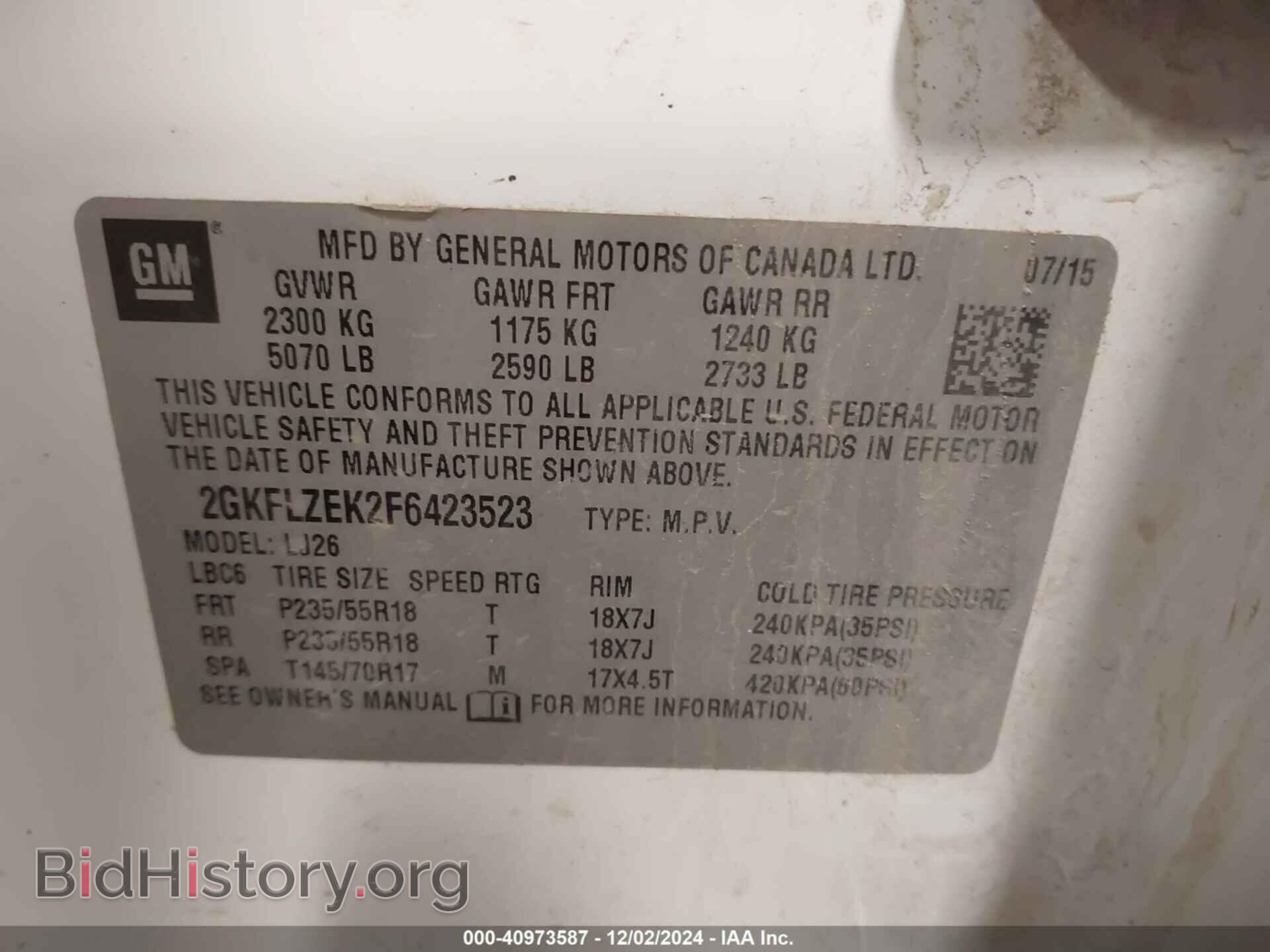 2015 GMC TERRAIN - VIN: 2GKFLZEK2F6423523 - Фото 9